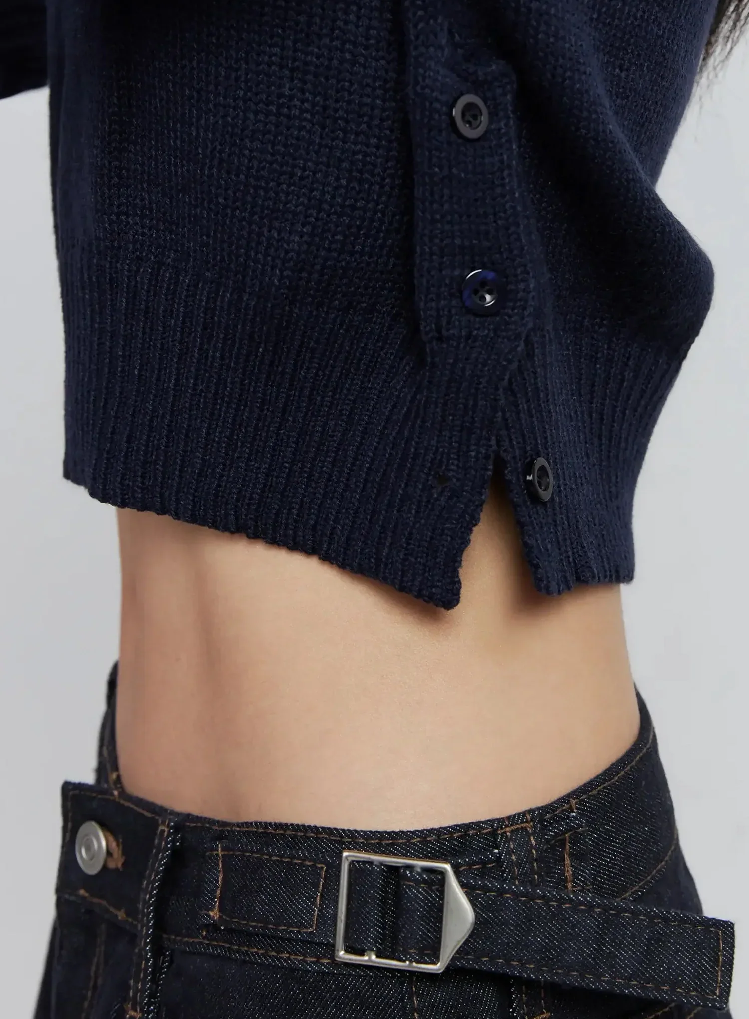 Side Button Cropped Knit IO530 - Image 6
