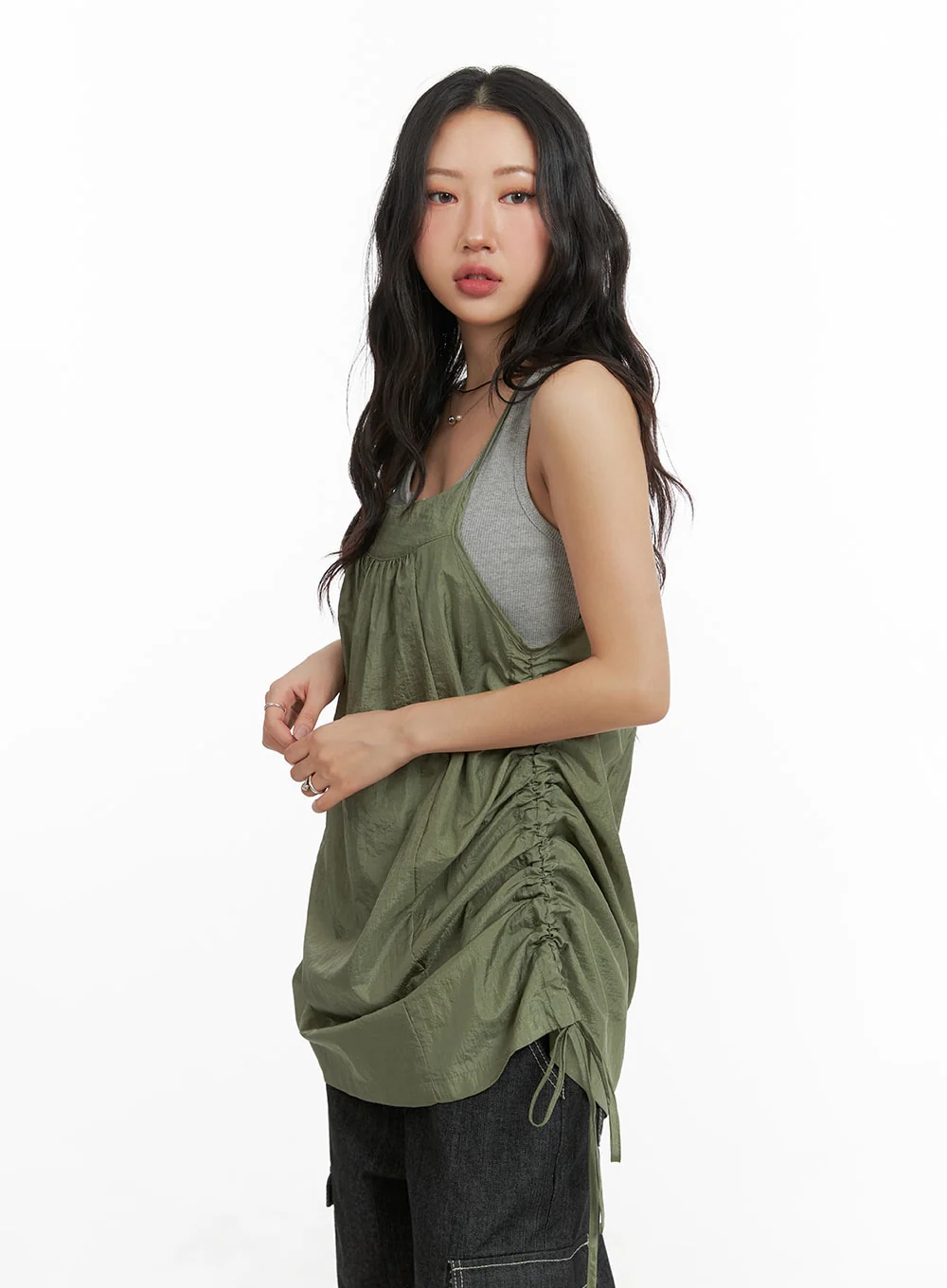 Side Drawstring Cami Mini Dress CM425 - Image 4