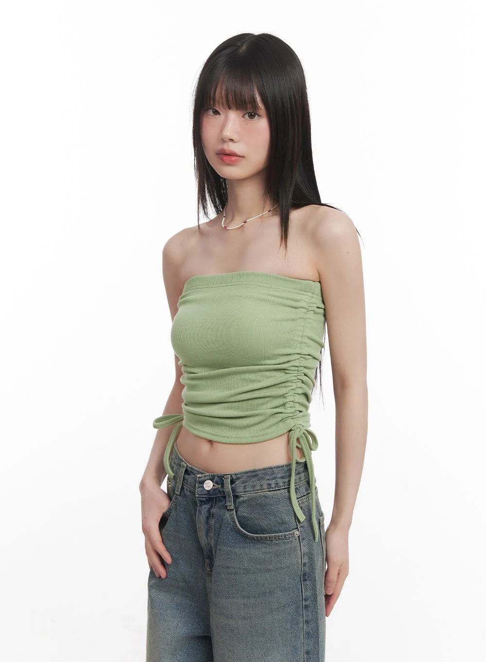 Side Ruched Tube Top CM520 - Image 16