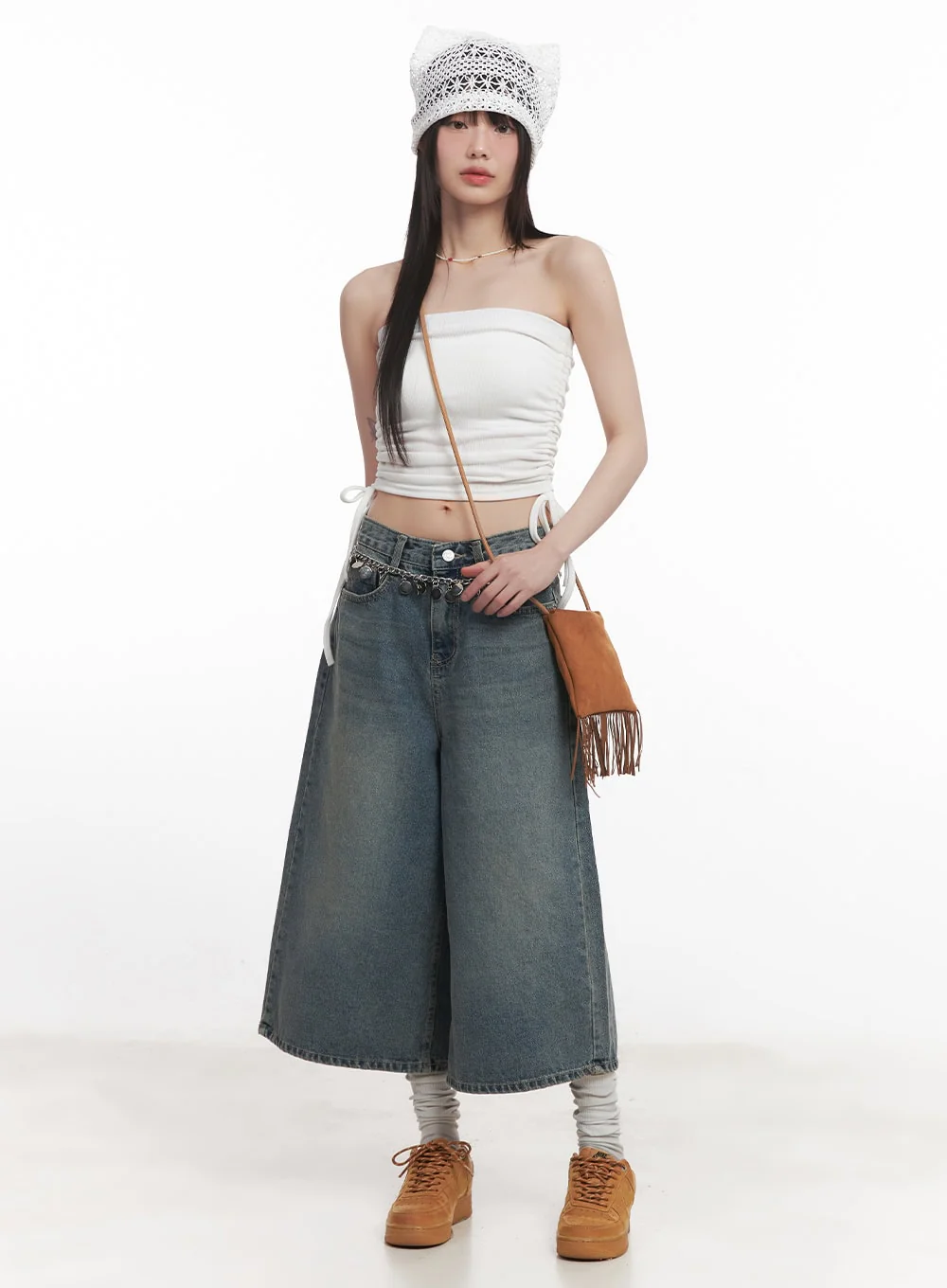 Side Ruched Tube Top CM520 - Image 2