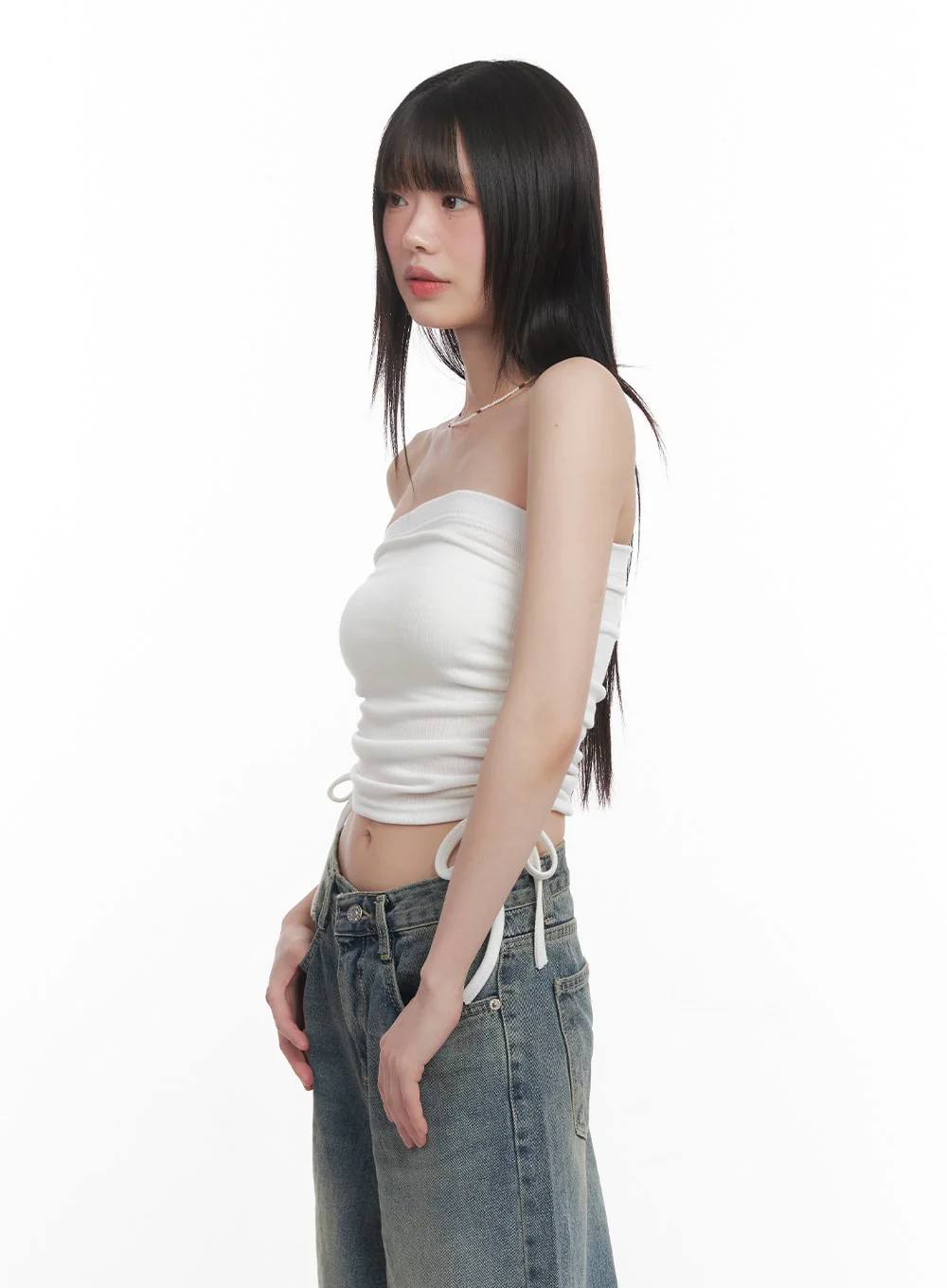 Side Ruched Tube Top CM520 - Image 6