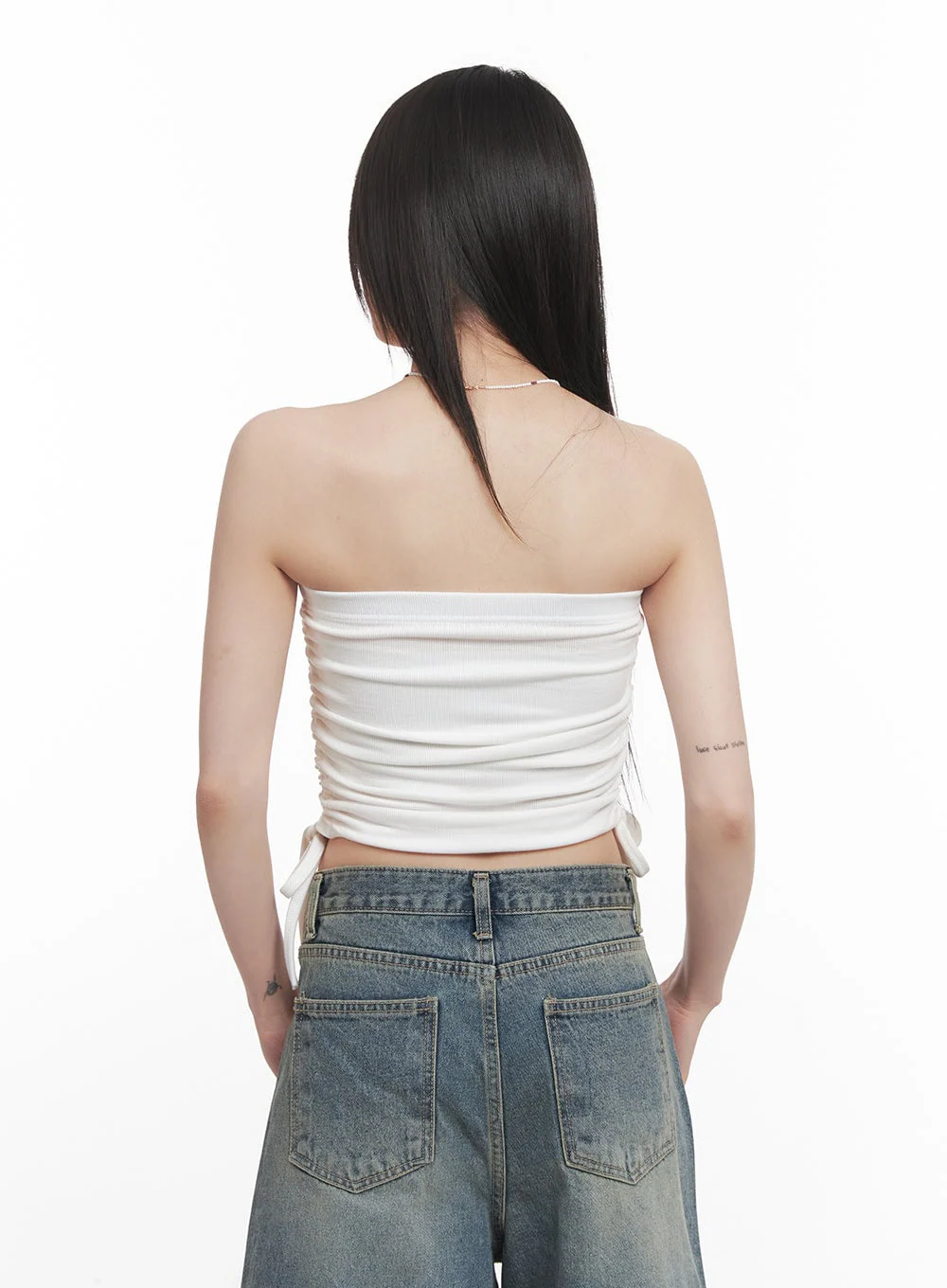 Side Ruched Tube Top CM520 - Image 9