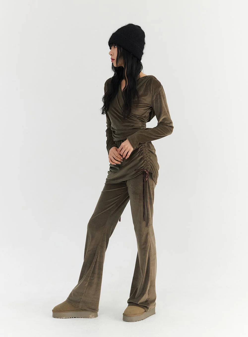 Side Shirred Skirt Pants CO327 - Image 3