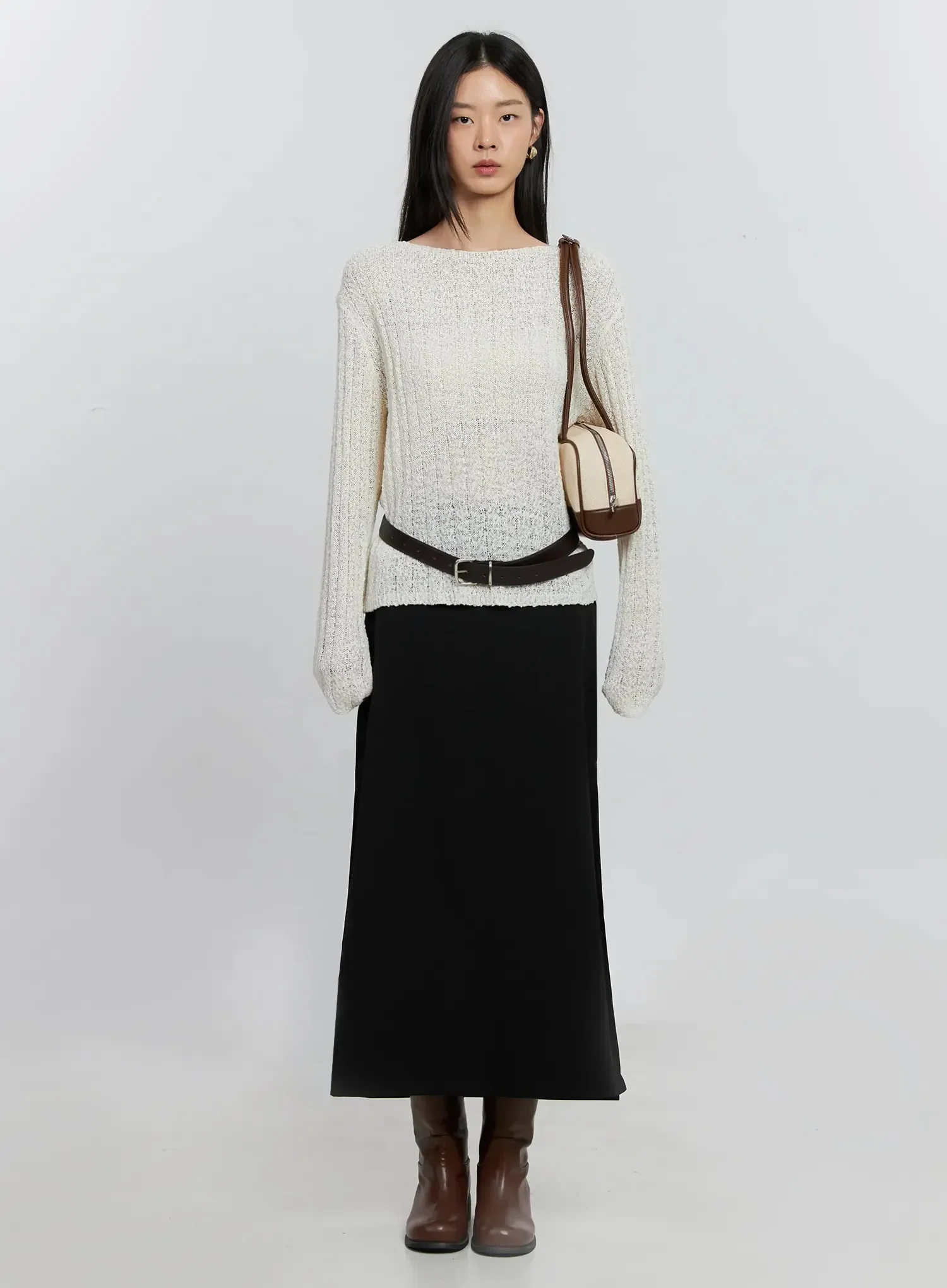 Side-Slit Midi Skirt IS515 - Image 2