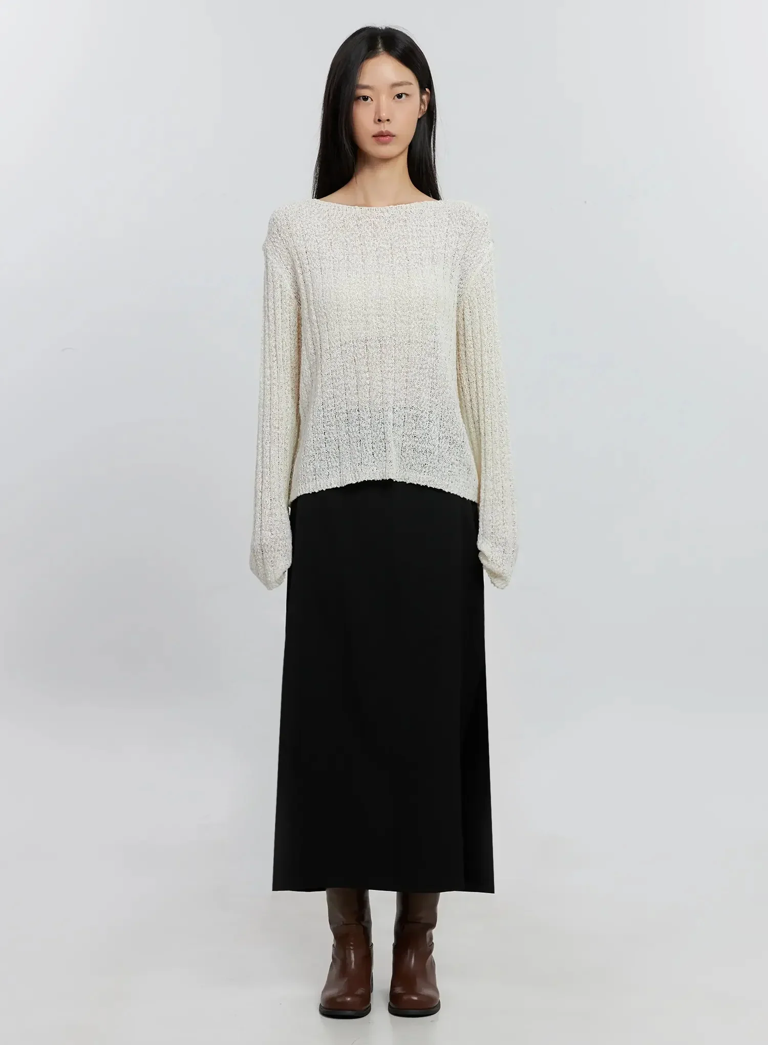 Side-Slit Midi Skirt IS515 - Image 7