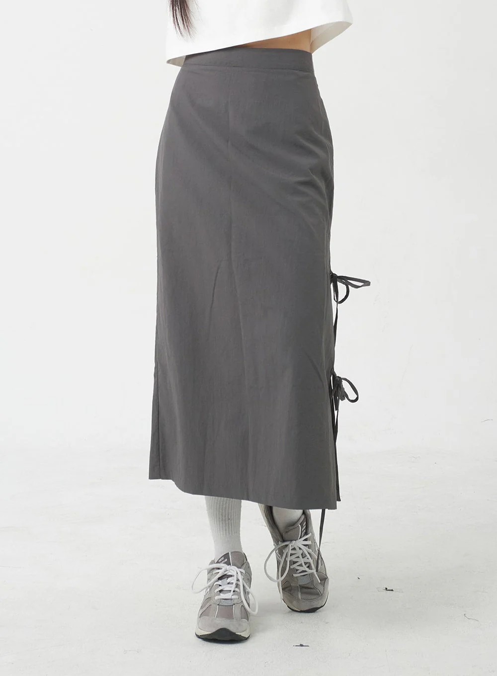 Side Slit Nylon Maxi Skirt BY312 - Image 2