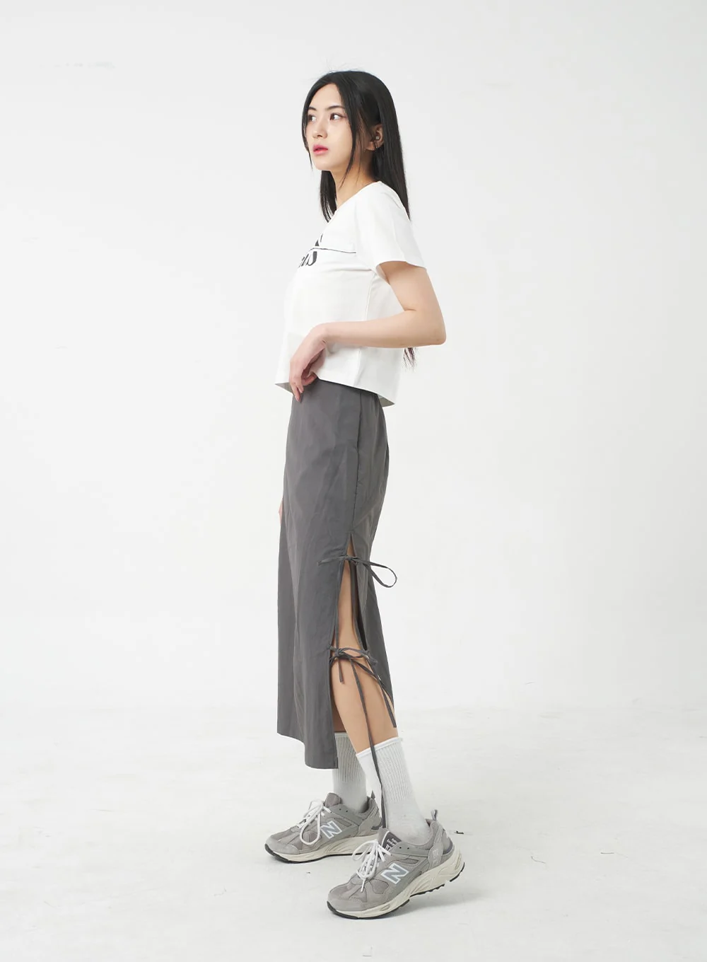 Side Slit Nylon Maxi Skirt BY312 - Image 4