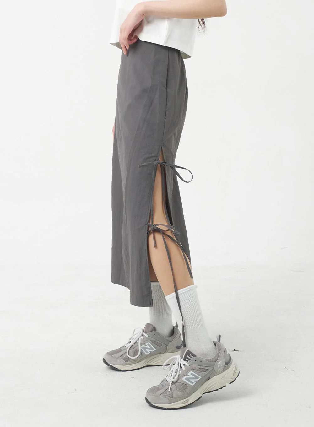 Side Slit Nylon Maxi Skirt BY312 - Image 5