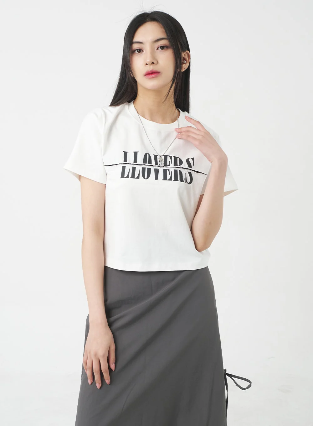Side Slit Nylon Maxi Skirt BY312 - Image 9