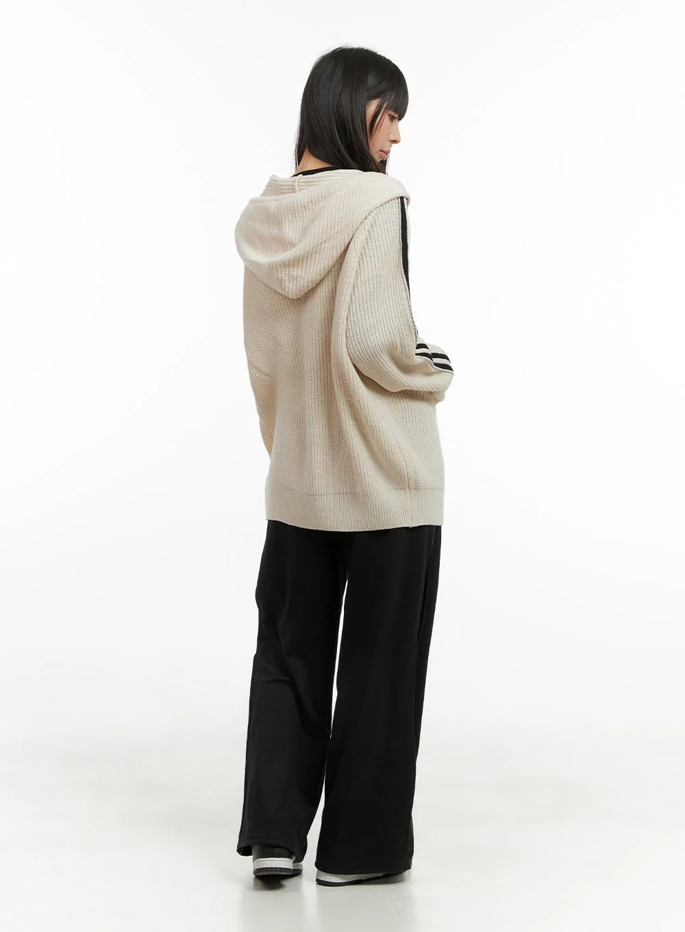Side Stripe Knit Sweater Jacket CG420 - Image 4