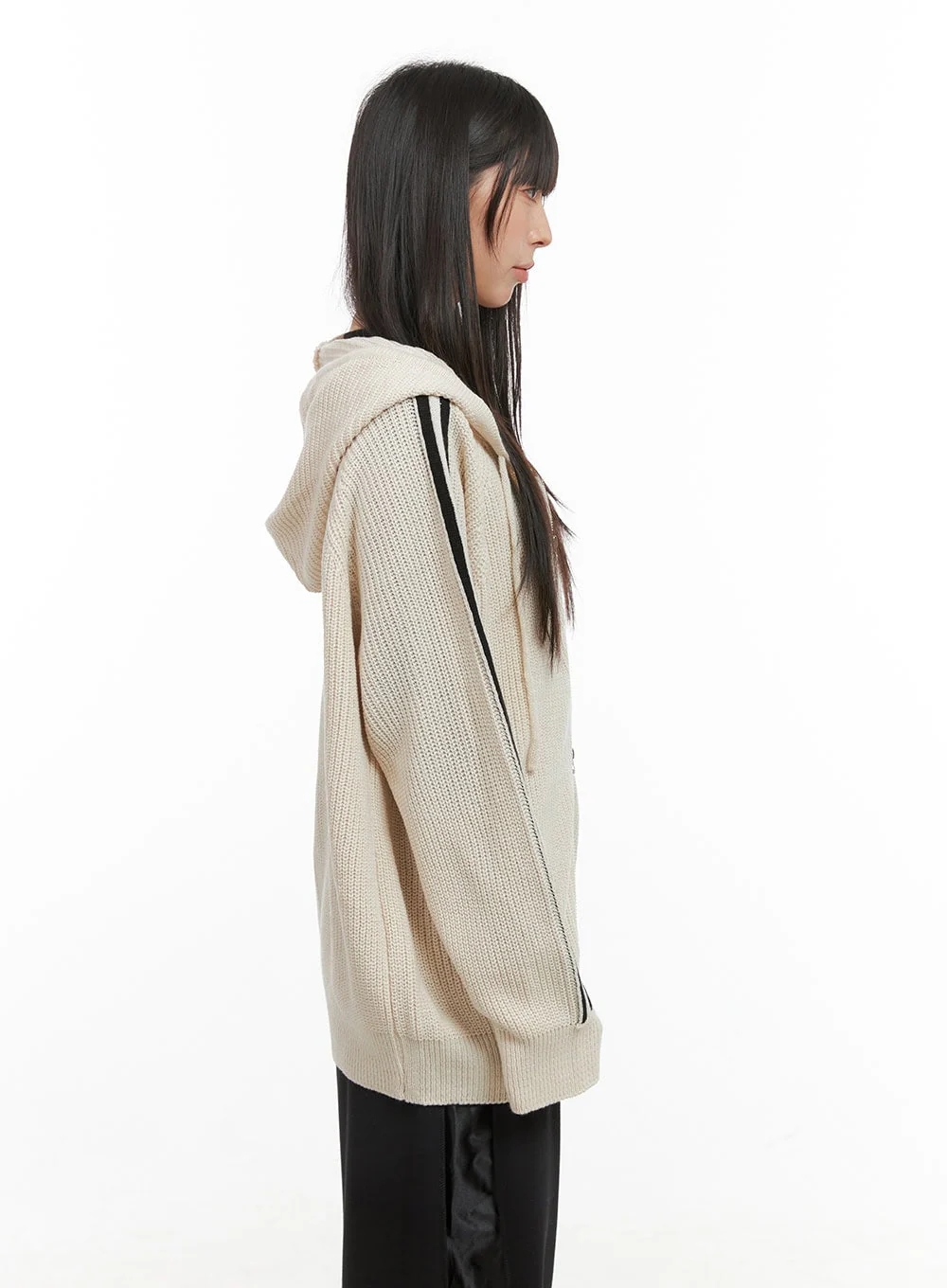 Side Stripe Knit Sweater Jacket CG420 - Image 5