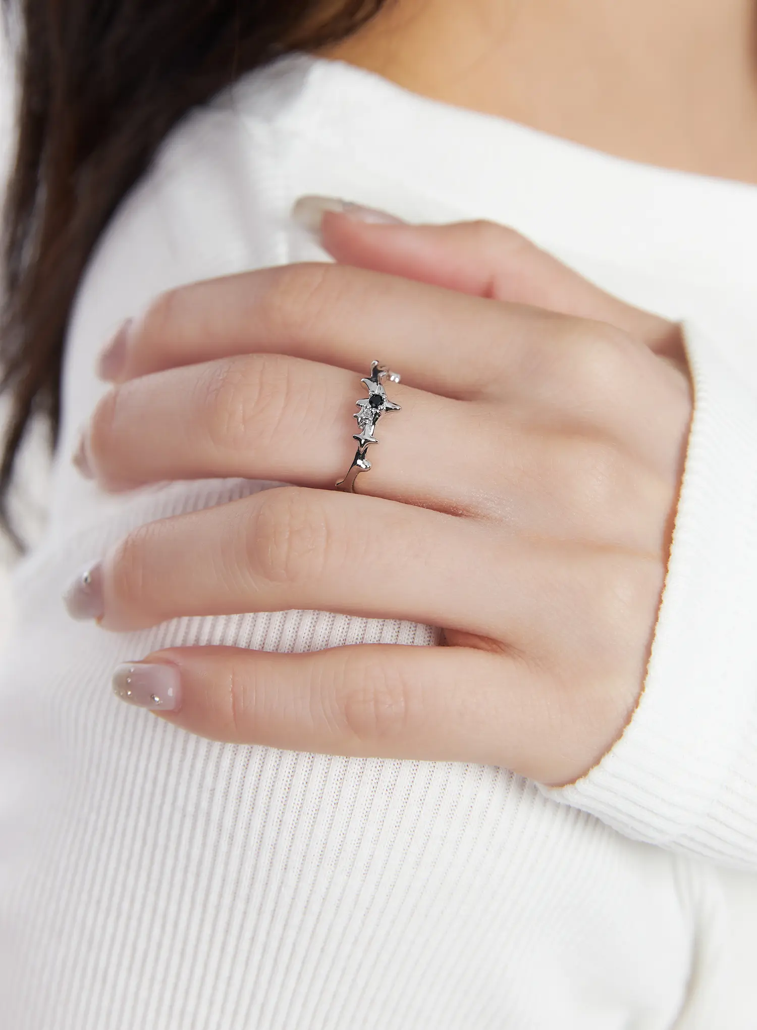 Simple Black Cubic Ring CF525