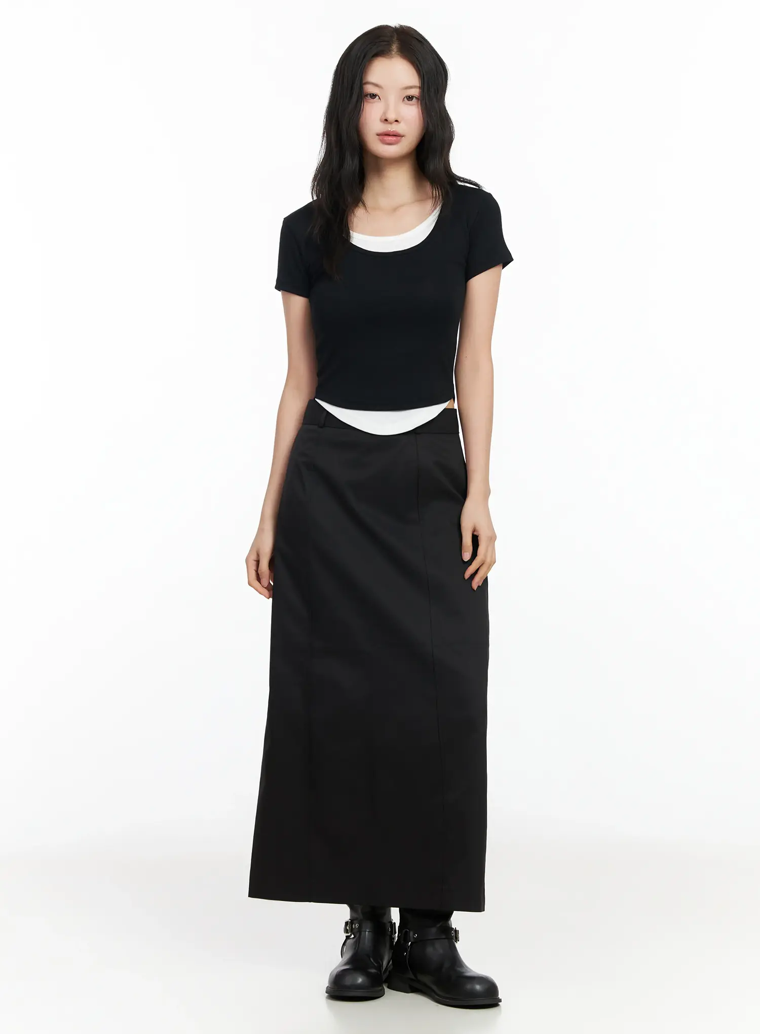 Simple High-Waist Long Skirt IM524 - Image 6