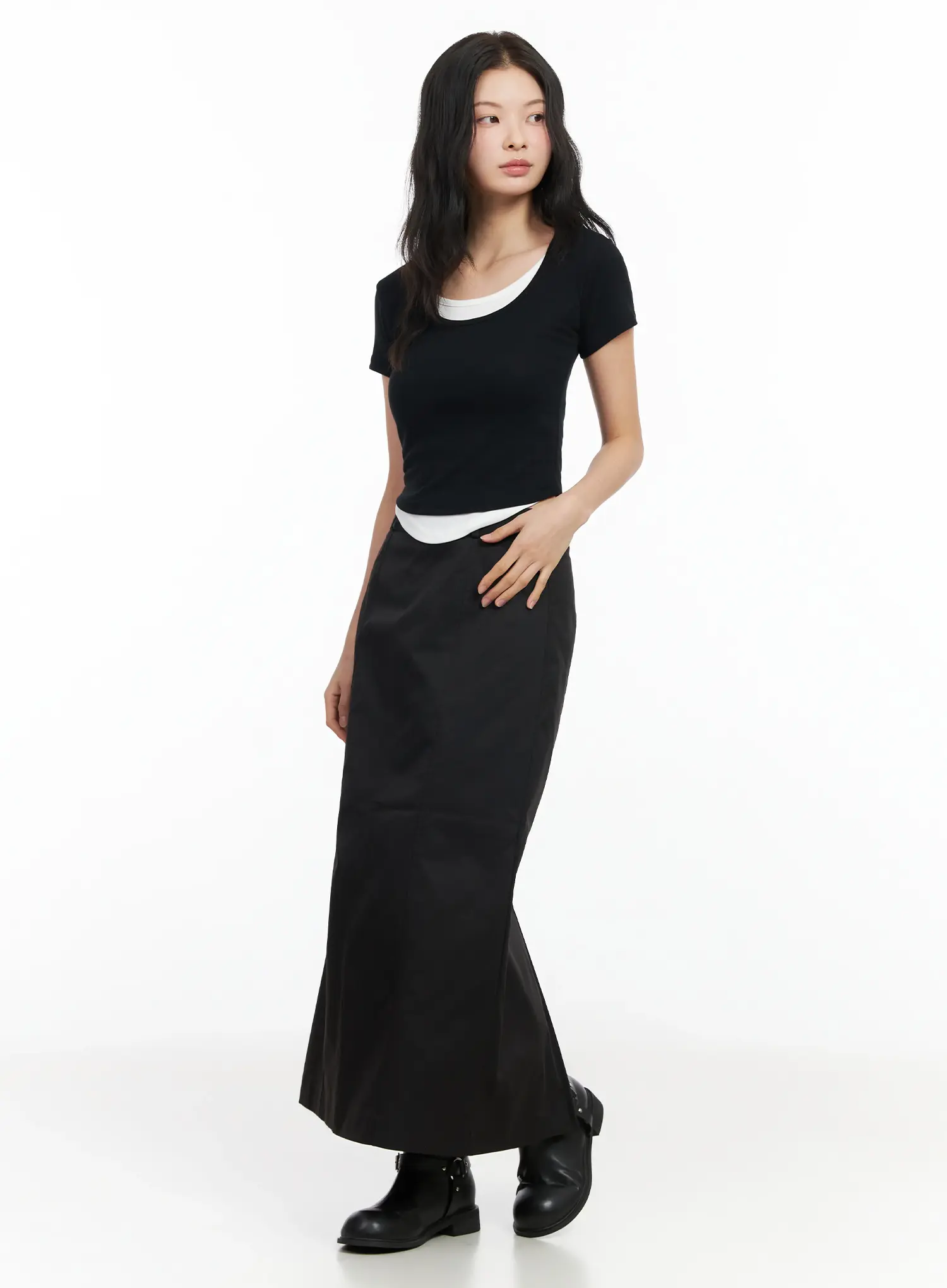 Simple High-Waist Long Skirt IM524 - Image 7