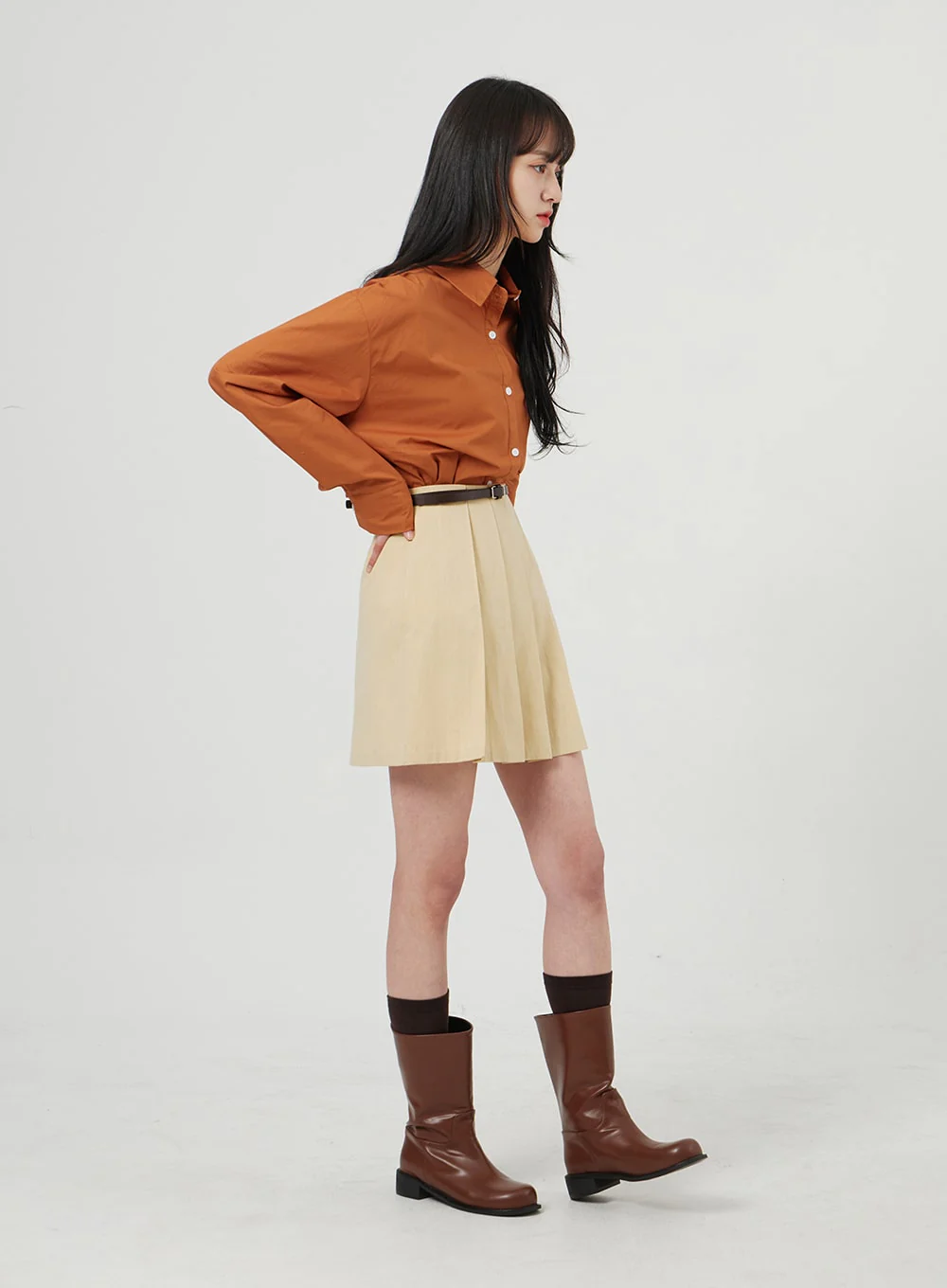 Simple Pleated Mini Skirt OF324 - Image 5