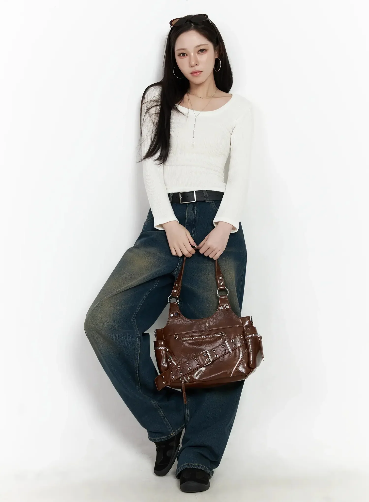 Simple Ribbed Round Neck Top IF502 - Image 13
