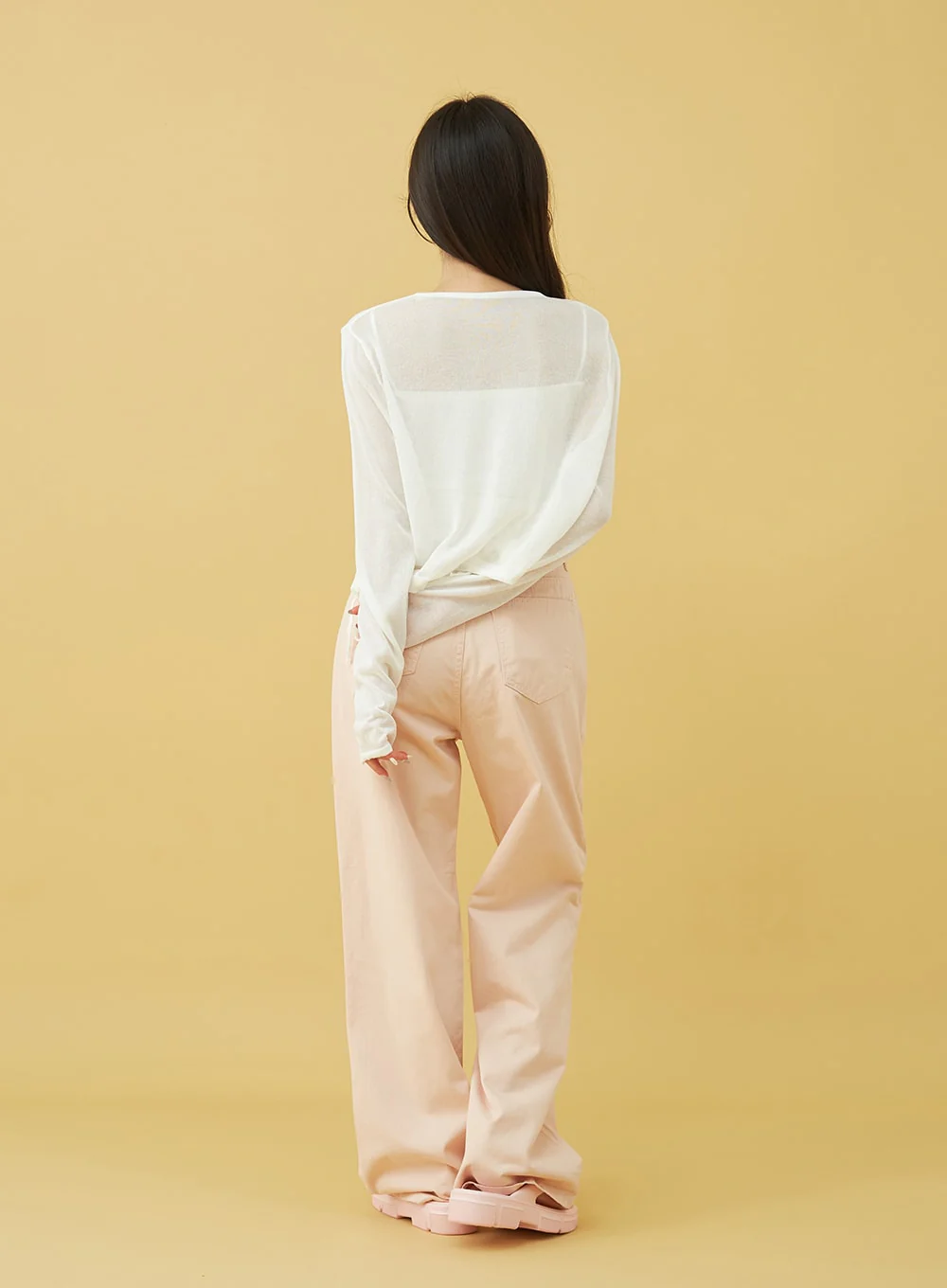 SIngle Pin-tuck Wide Cotton Pants BU13 - Image 9