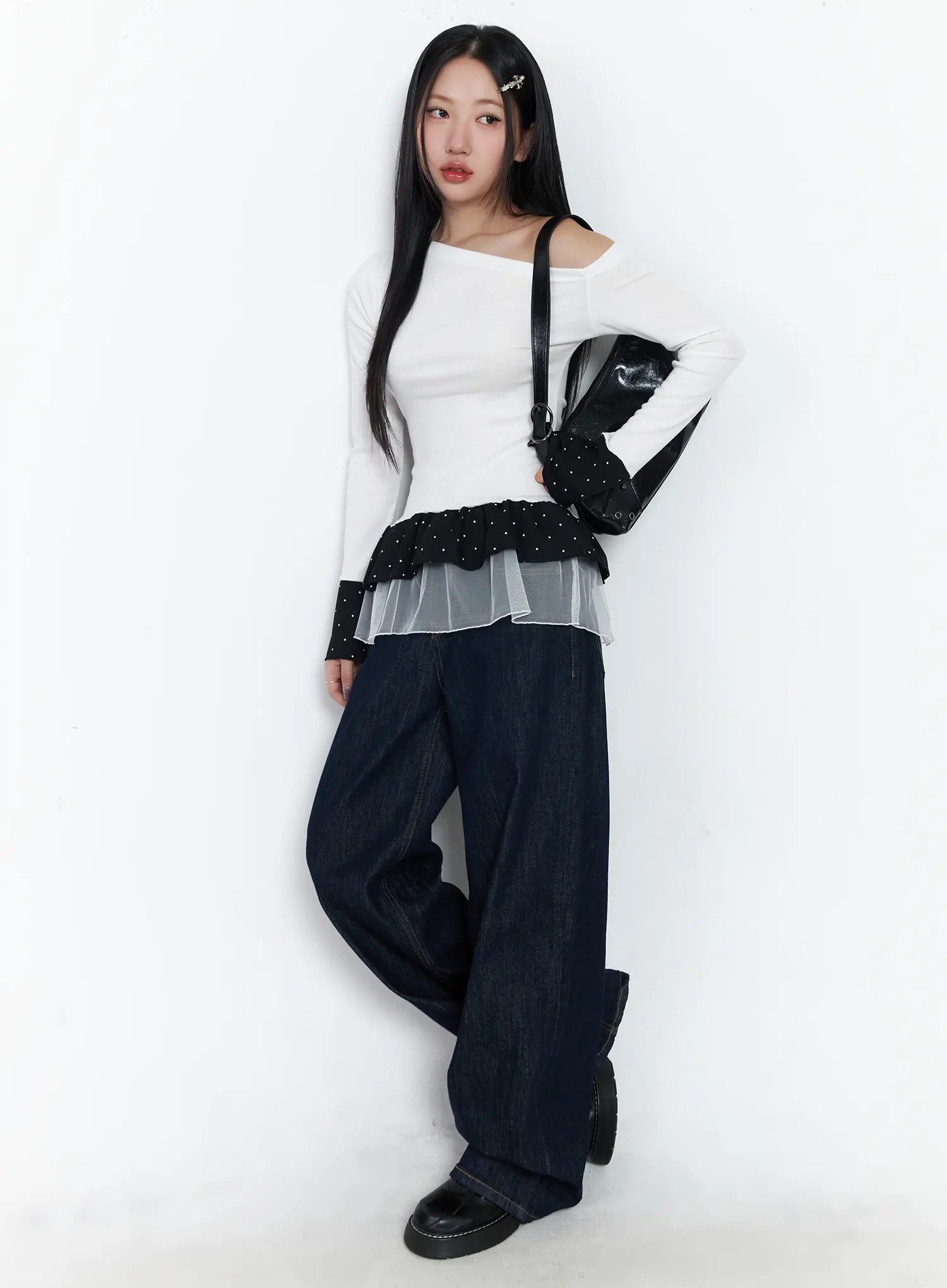 Sisi Wide Leg Embroidered Jeans CF503 - Image 2