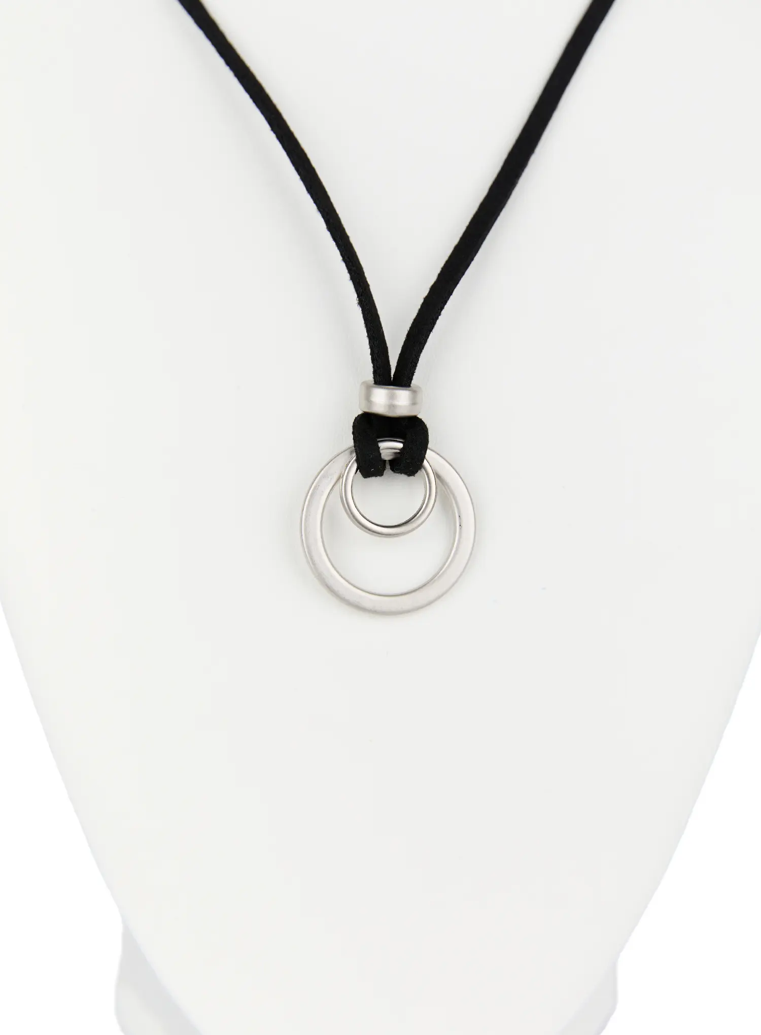 Sleek Double Ring Long Necklace CN527 - Image 5