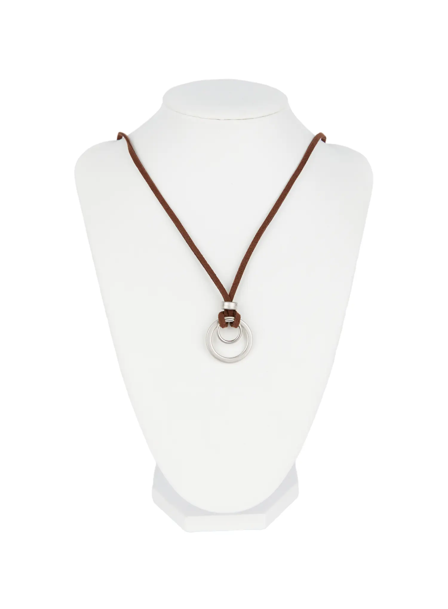 Sleek Double Ring Long Necklace CN527 - Image 6