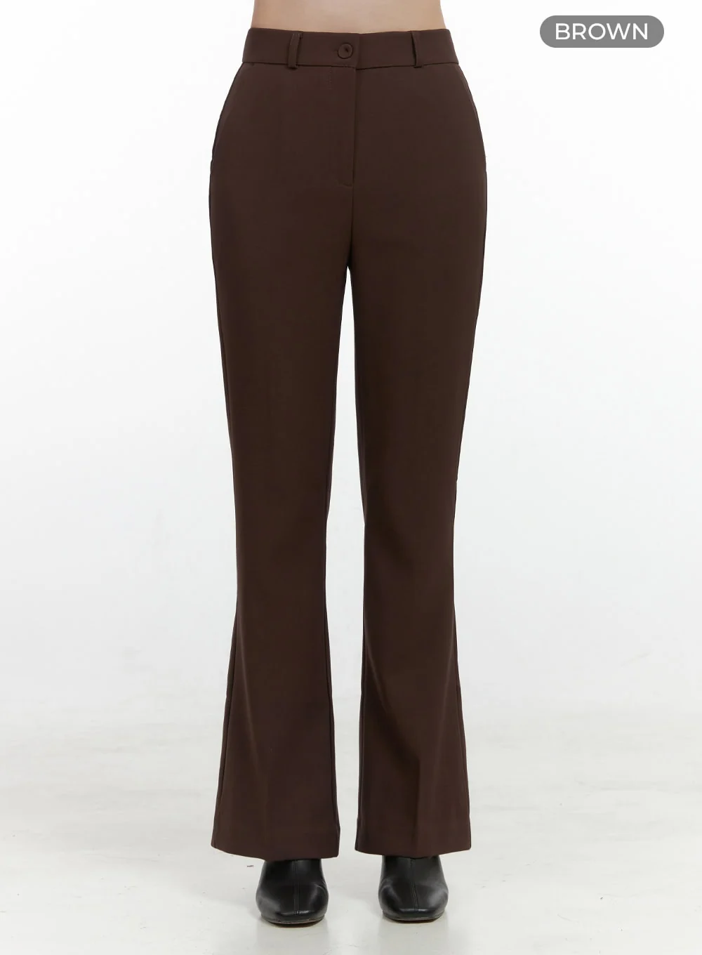 Sleek Solid Flared Trousers OS423 - Image 9
