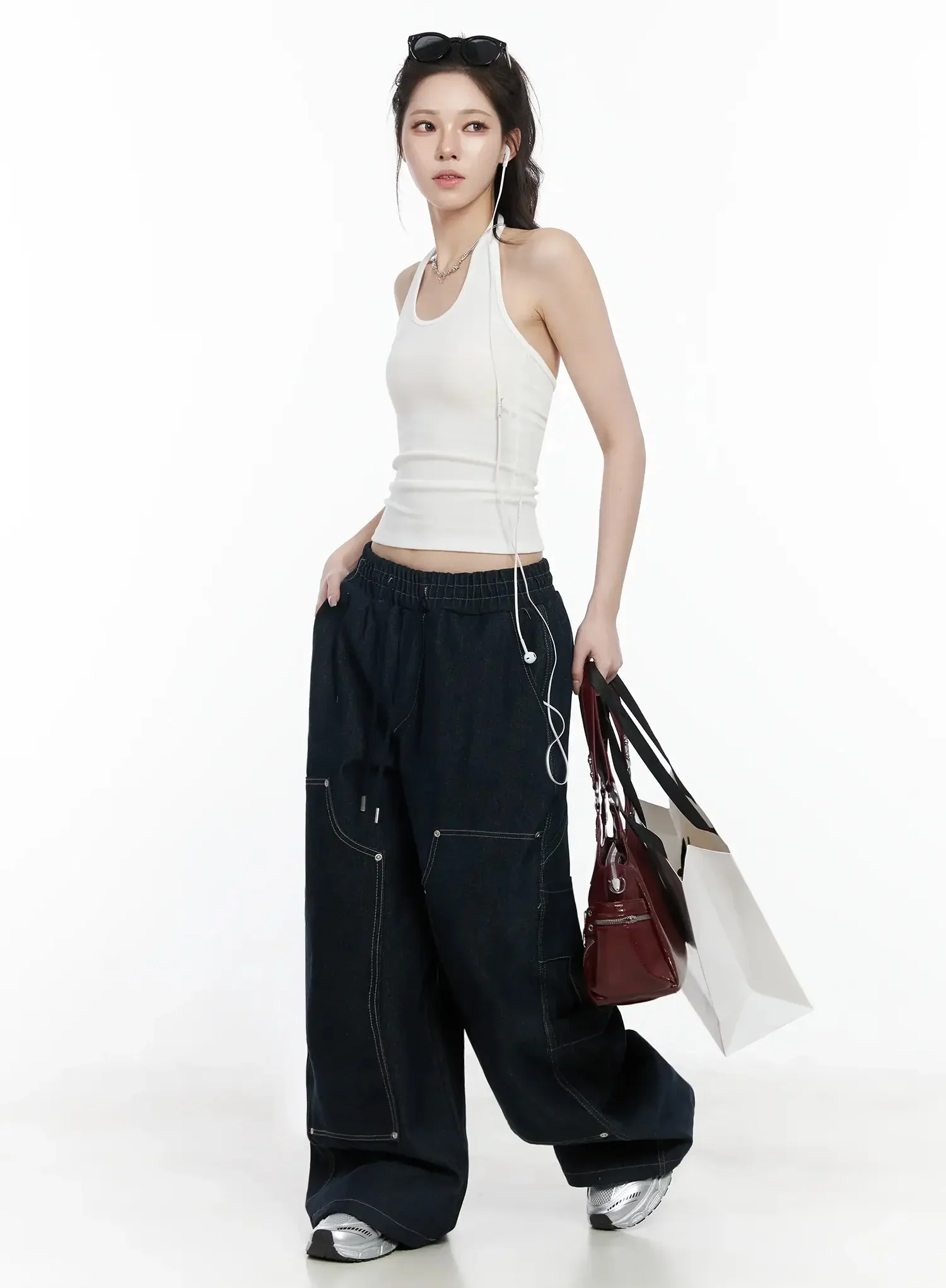 Sleeveless Halter Neck Tank Top IJ528