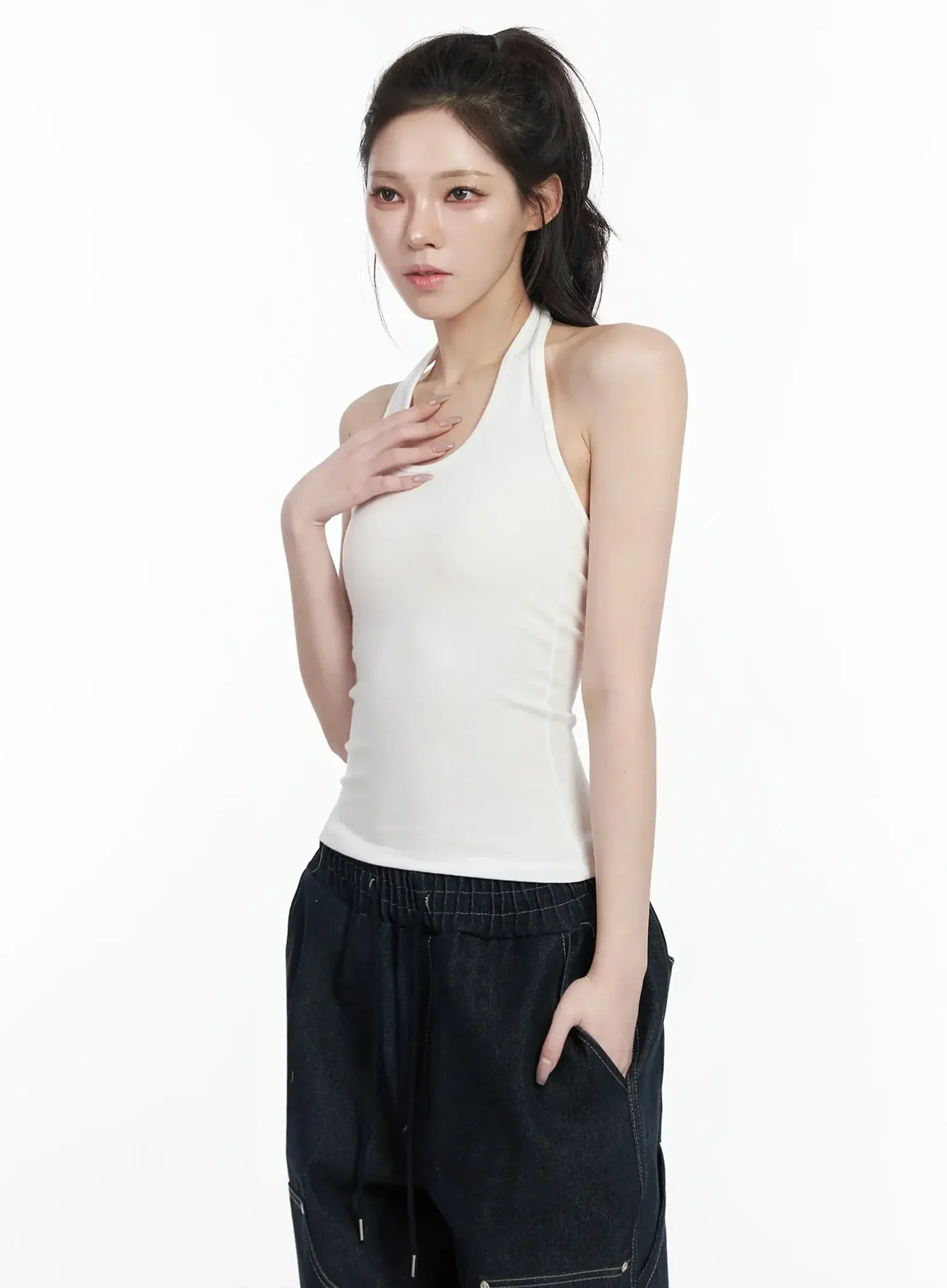 Sleeveless Halter Neck Tank Top IJ528 - Image 7