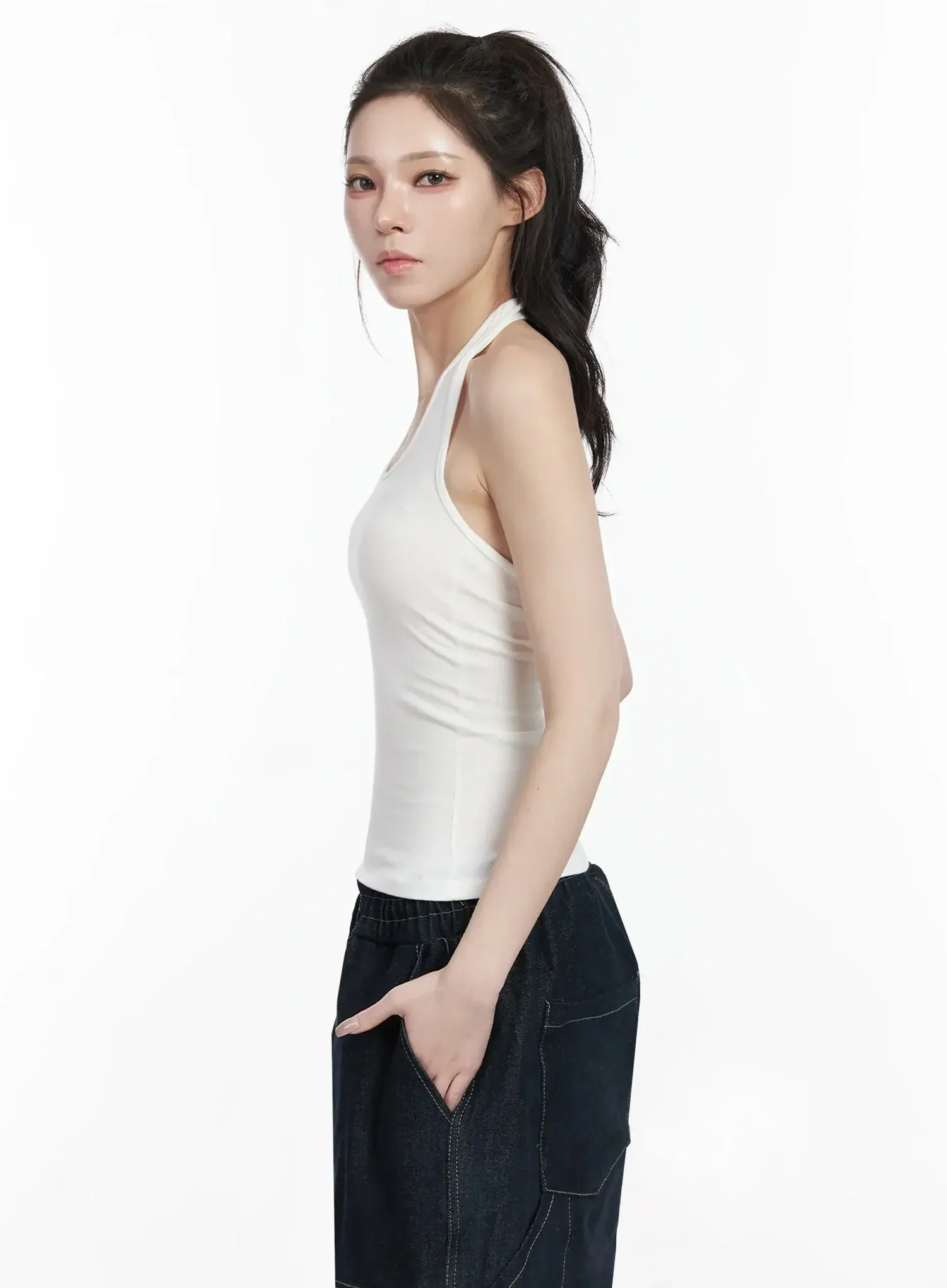 Sleeveless Halter Neck Tank Top IJ528 - Image 8