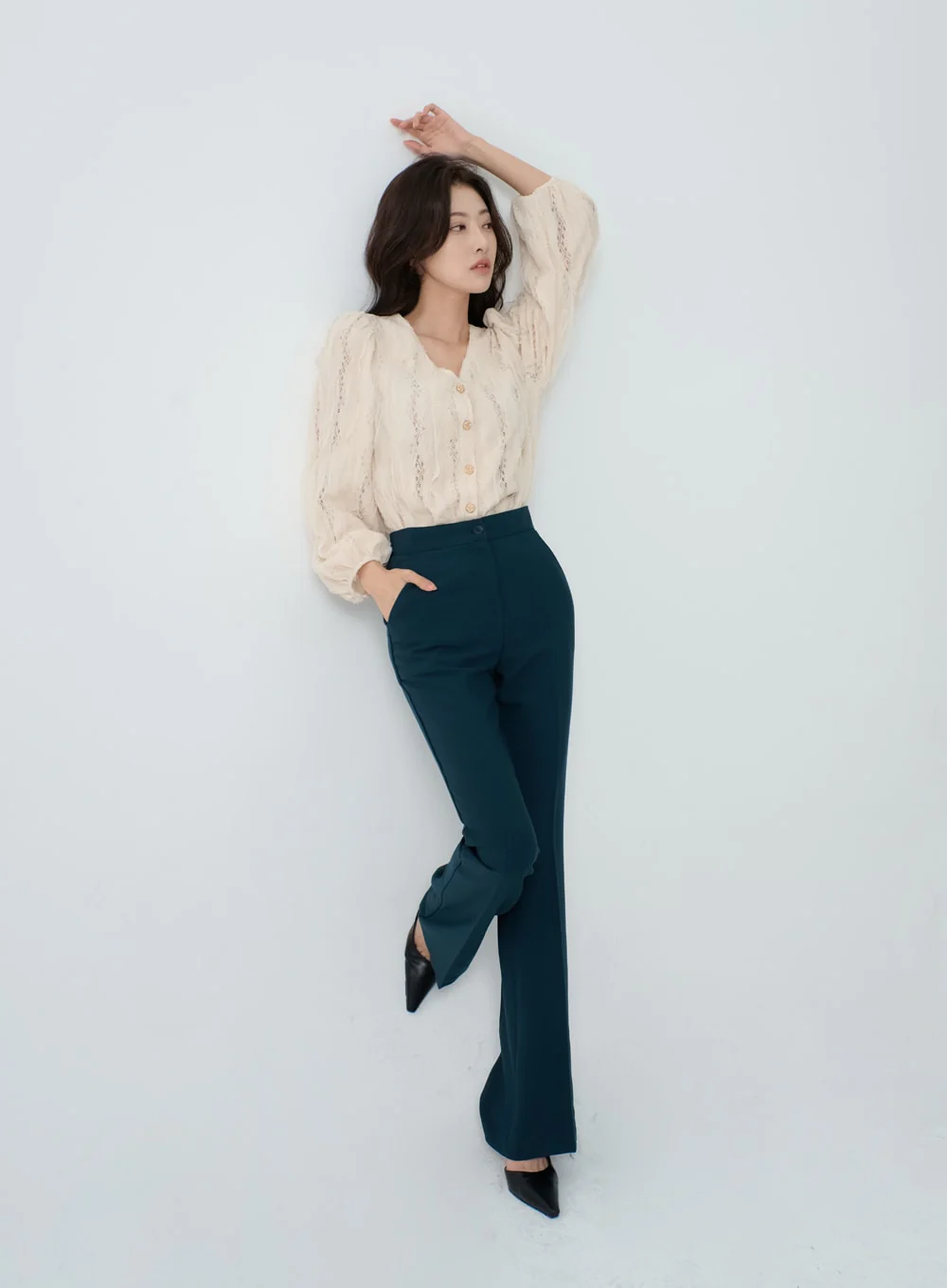 Slim Bootcut Tailored Pants IO18 - Image 10