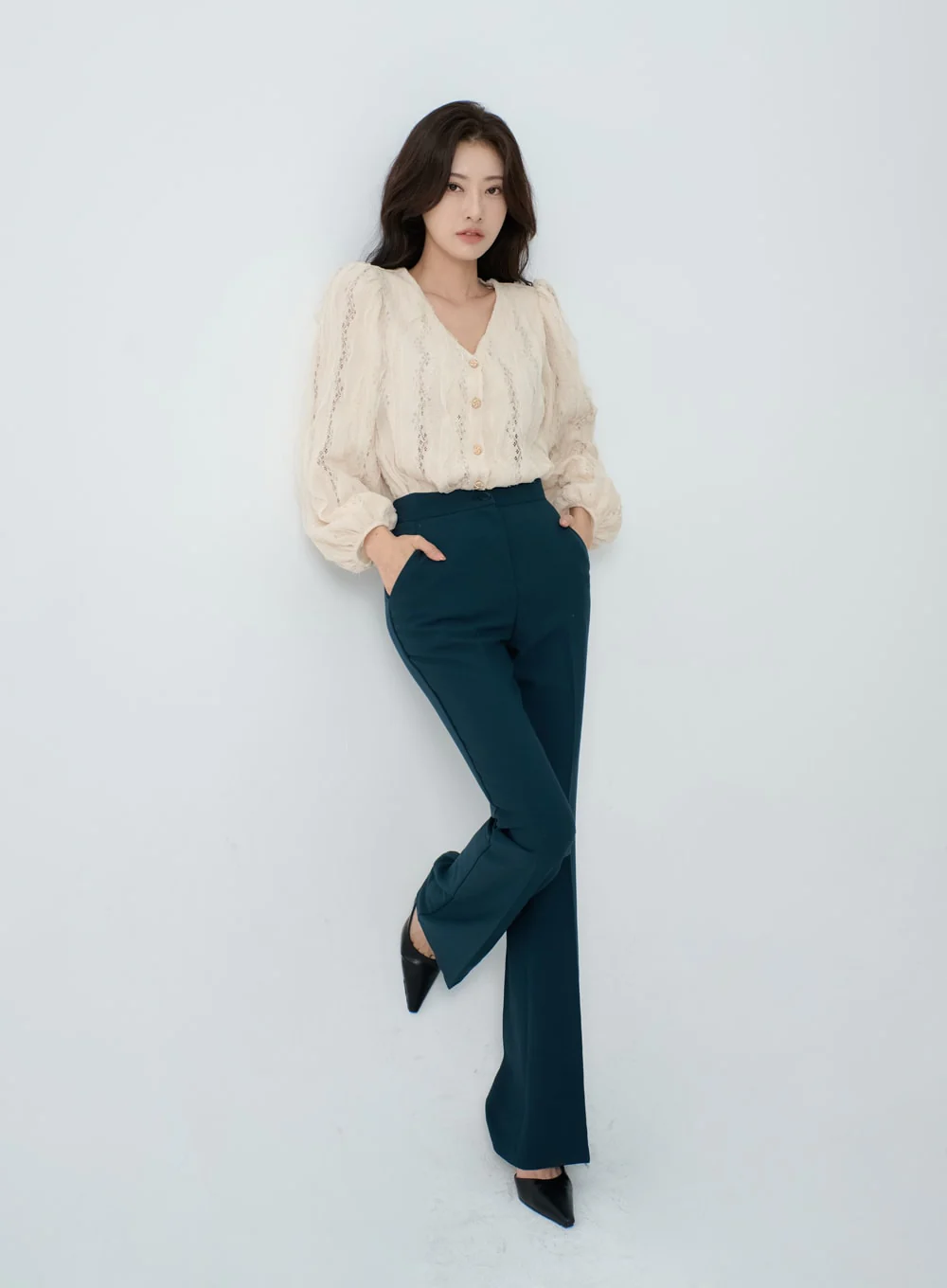 Slim Bootcut Tailored Pants IO18 - Image 11