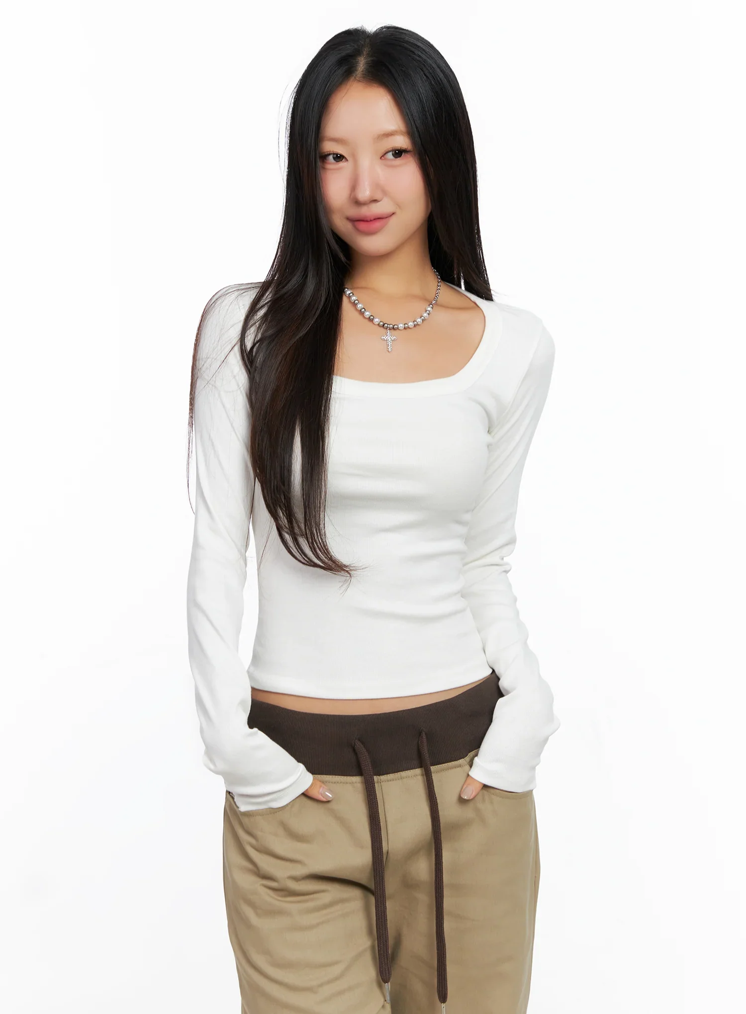 Slim Fit Basic Long Sleeve Top CO515 - Image 8