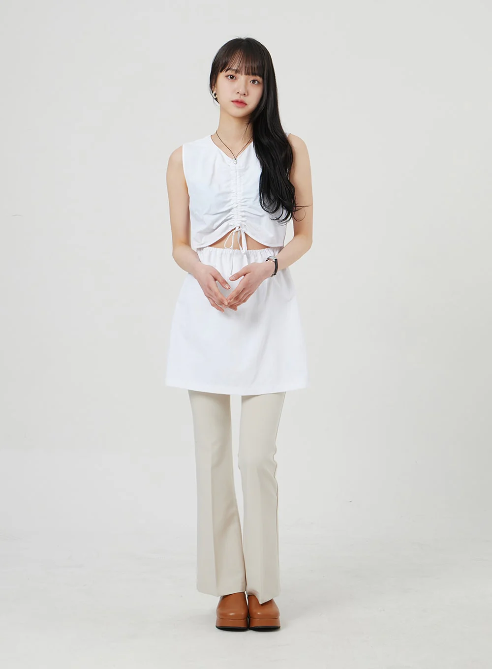 Slim Fit Bootcut Pants OF322 - Image 9