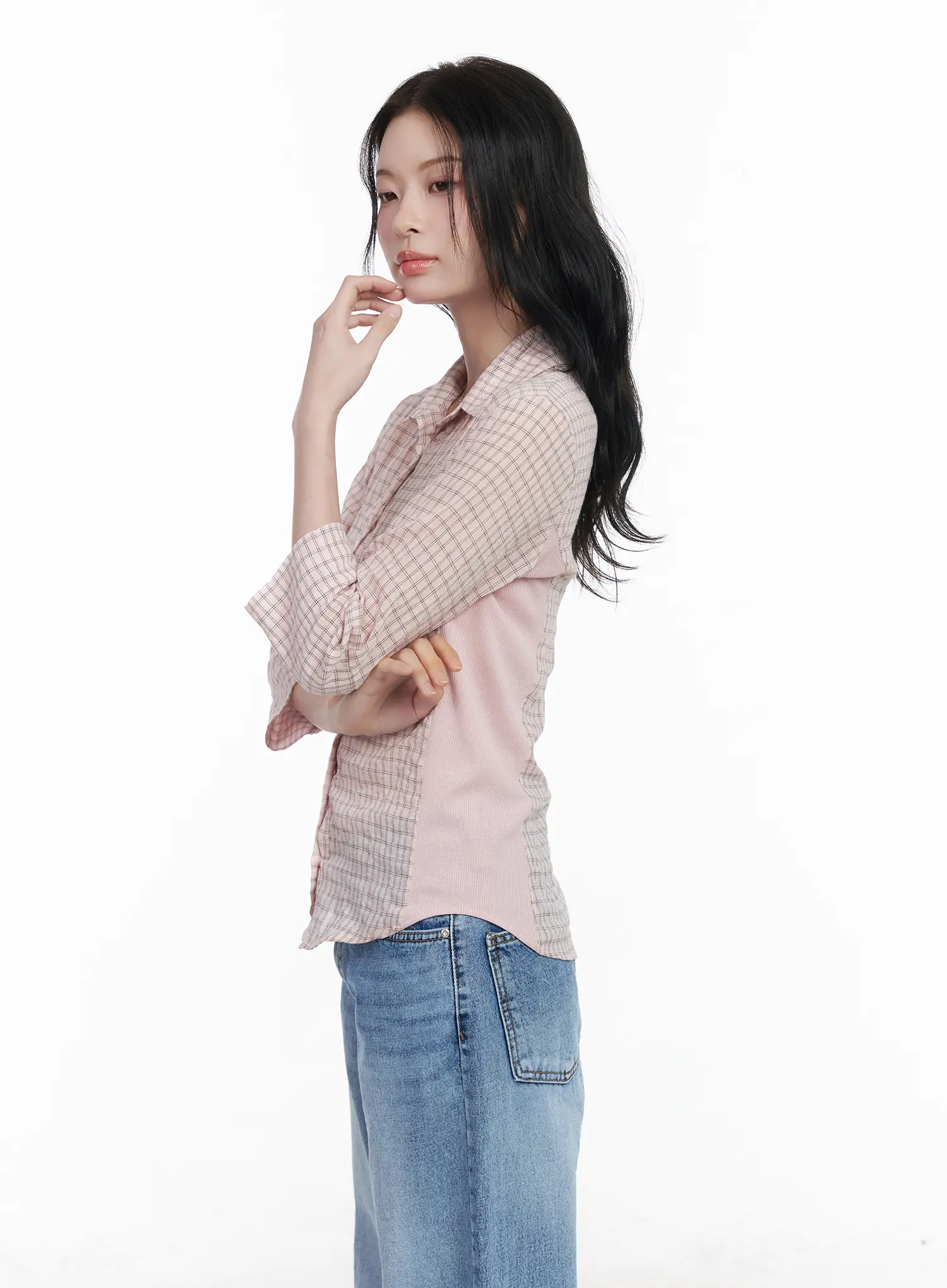 Slim Fit Checkered 3/4 Sleeve Shirt CA510 - Image 7