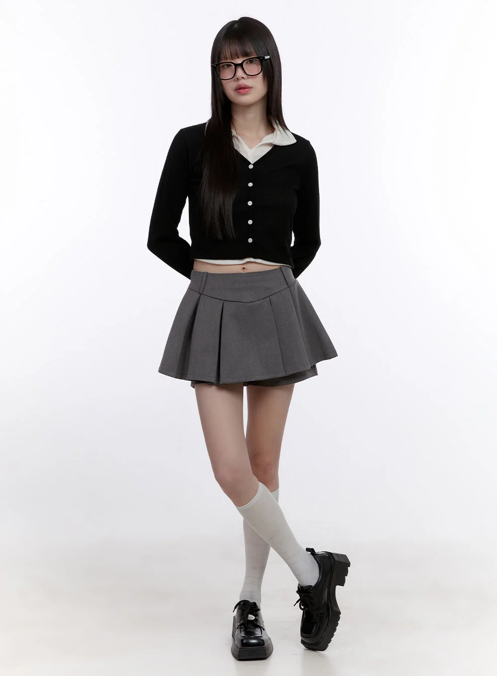 Slim-Fit Collar Layered Cardigan CF512 - Image 2