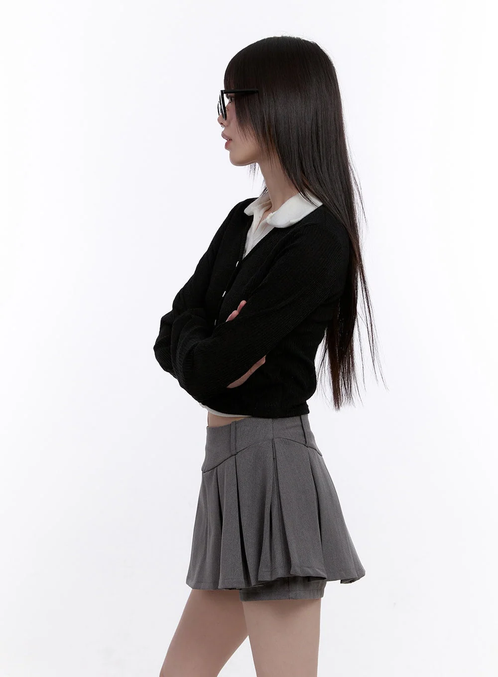 Slim-Fit Collar Layered Cardigan CF512 - Image 5