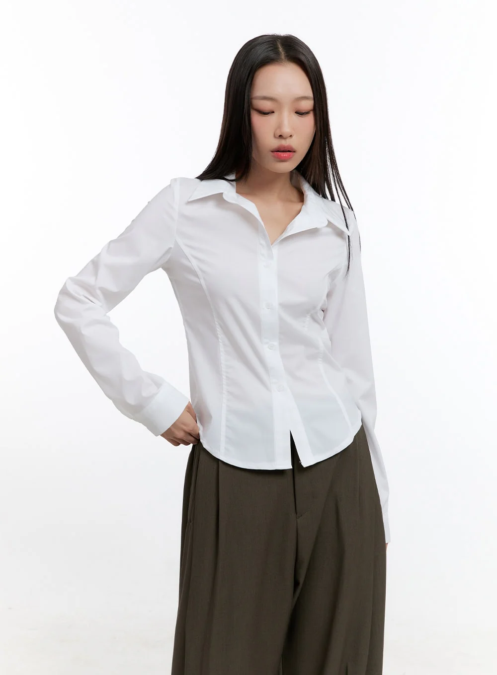 Slim Fit Collared Blouse CN420 - Image 7
