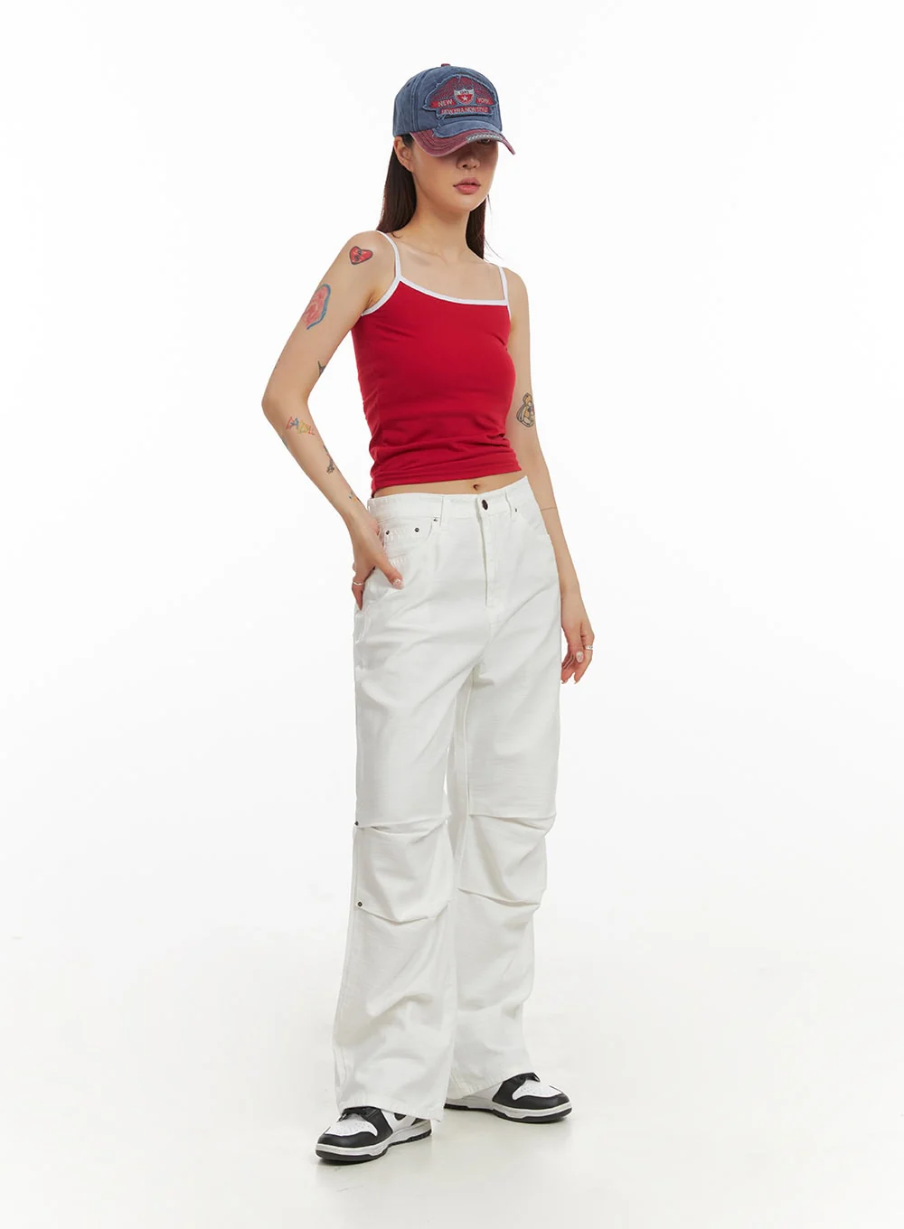 Slim Fit Contrast Cami Top IY410 - Image 2