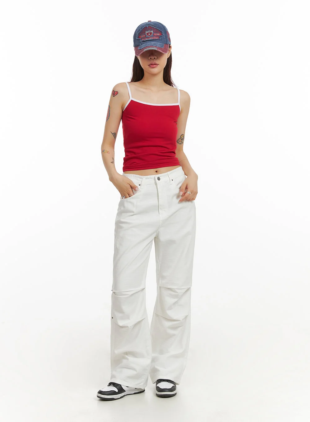 Slim Fit Contrast Cami Top IY410 - Image 5