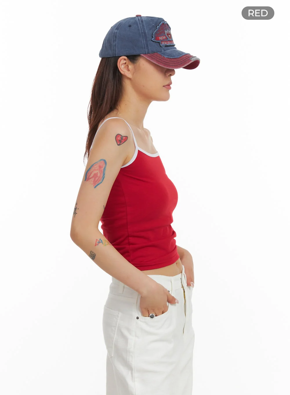 Slim Fit Contrast Cami Top IY410 - Image 7