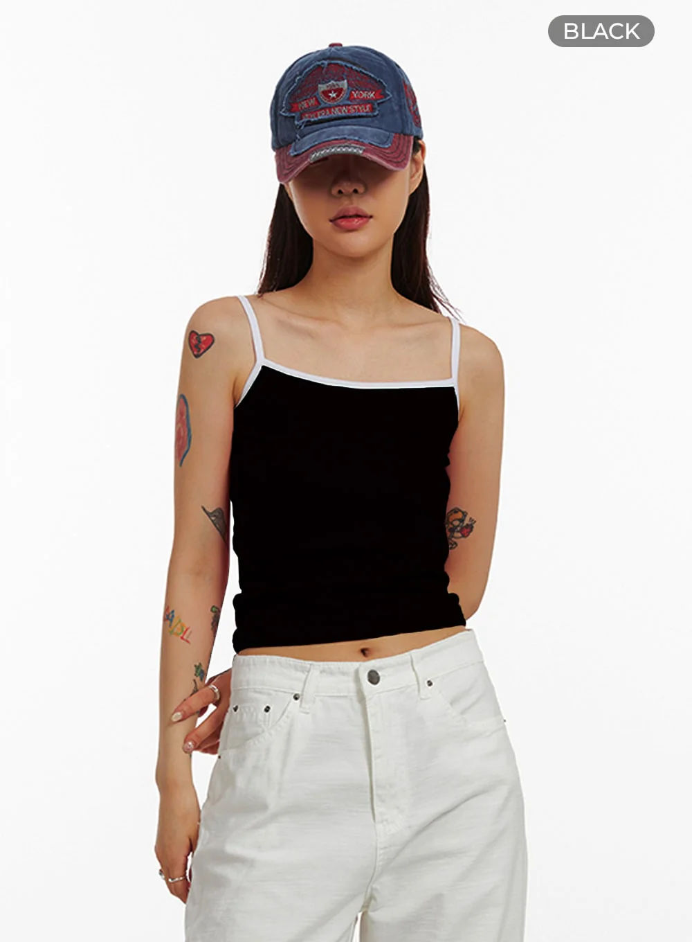 Slim Fit Contrast Cami Top IY410 - Image 8