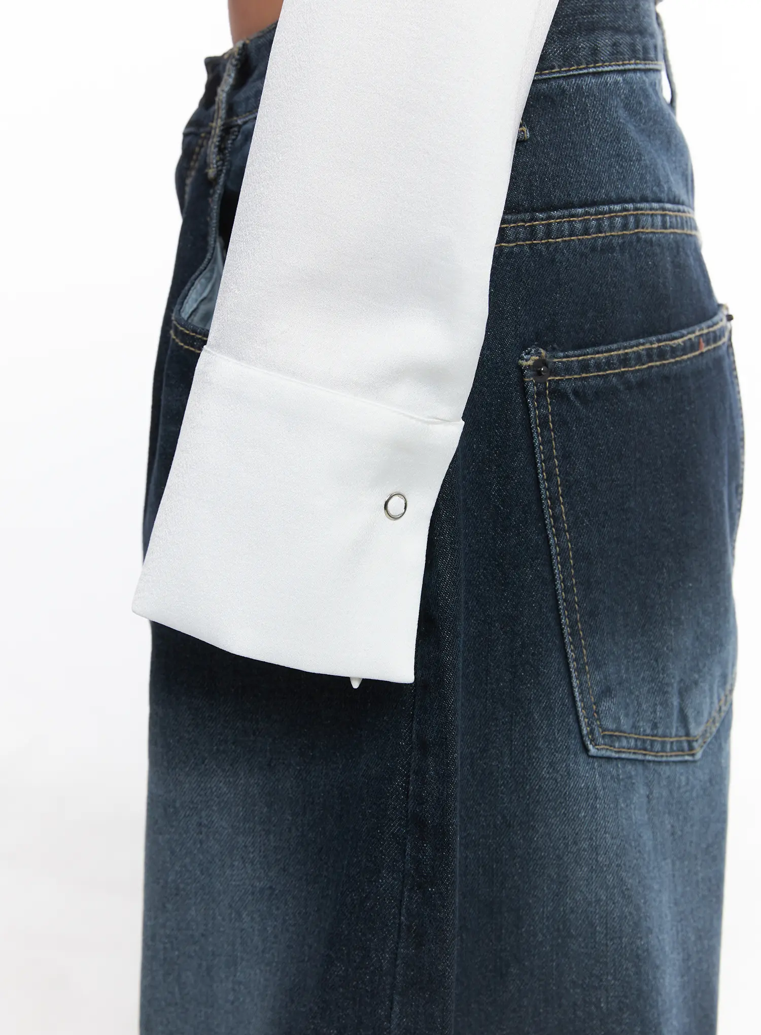 Slim Fit Crop Long Sleeve Shirt CJ512 - Image 9