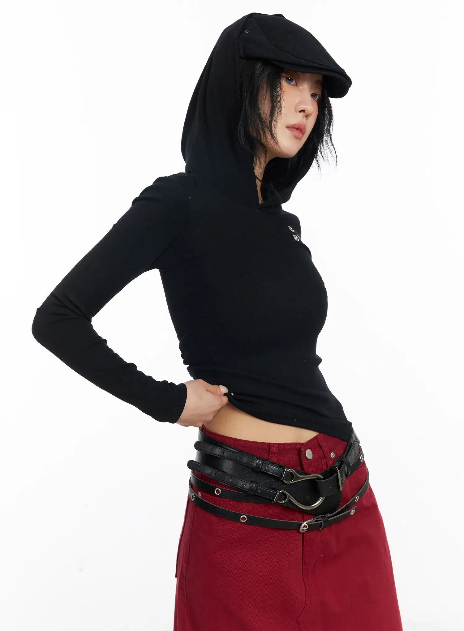 Slim-Fit Gromment Detail Hoodie CJ523