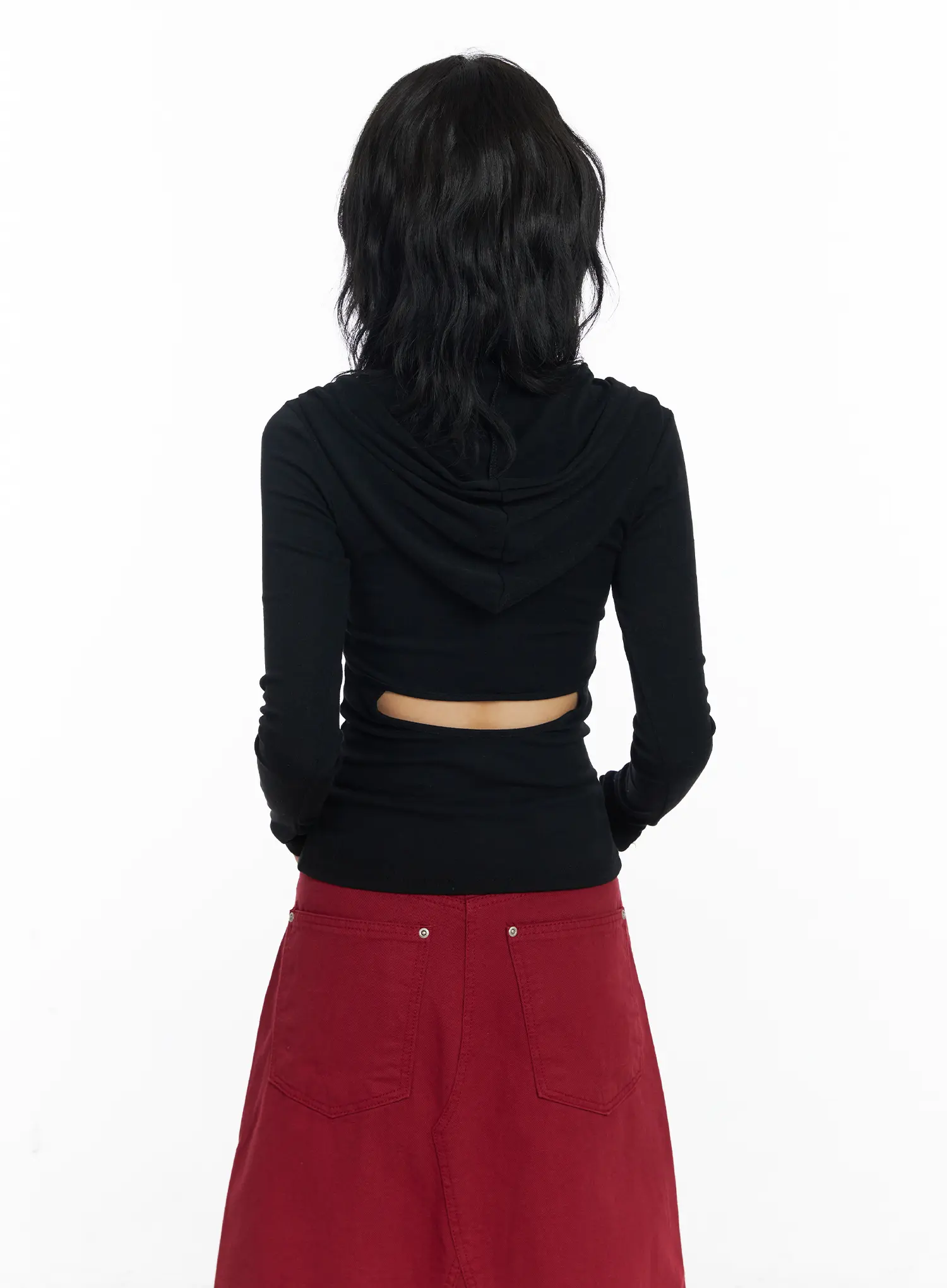 Slim-Fit Gromment Detail Hoodie CJ523 - Image 10