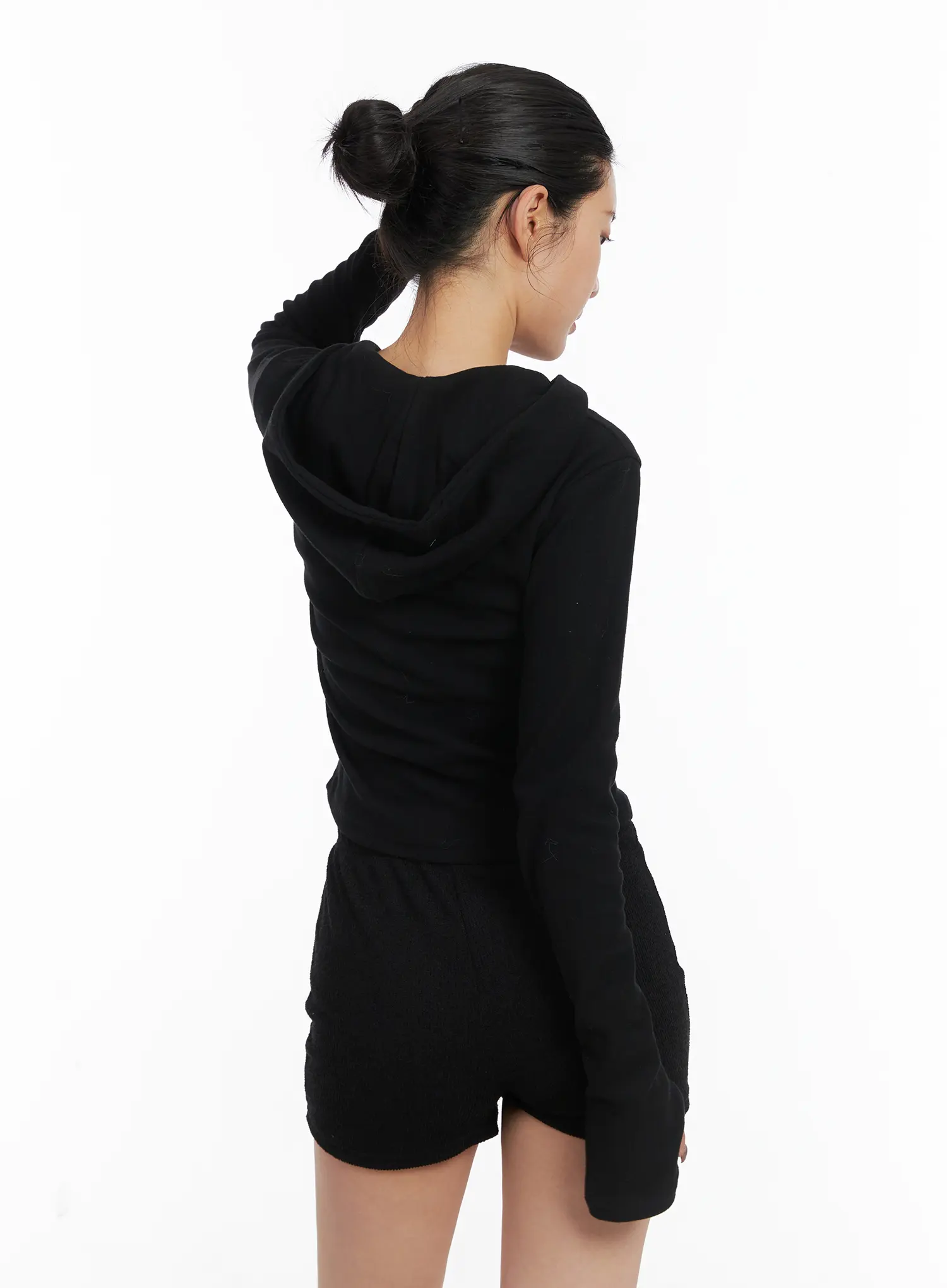 Slim Fit Half-Zip Hoodie Top CD505 - Image 8