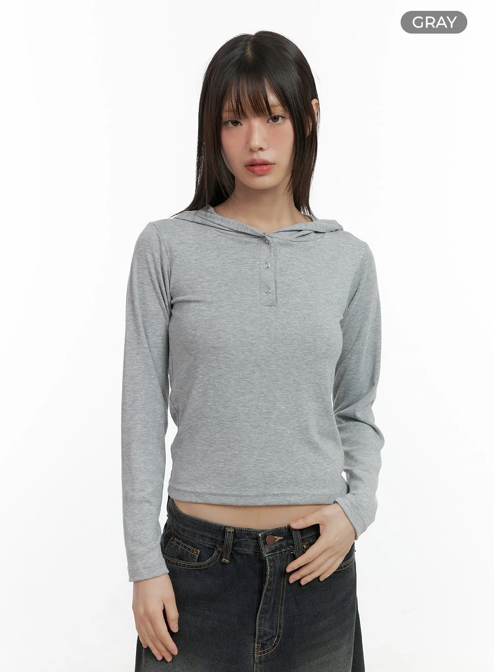 Slim Fit Hooded Long Sleeve Top CO410 - Image 7