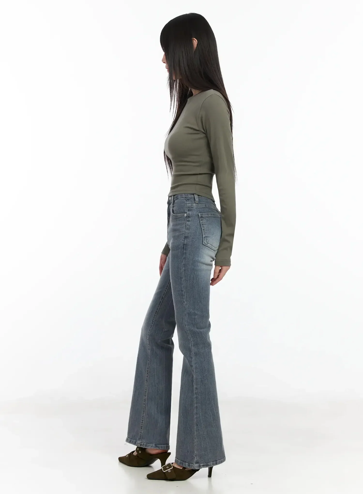 Slim Fit Long Sleeve Crop Top IM523 - Image 10