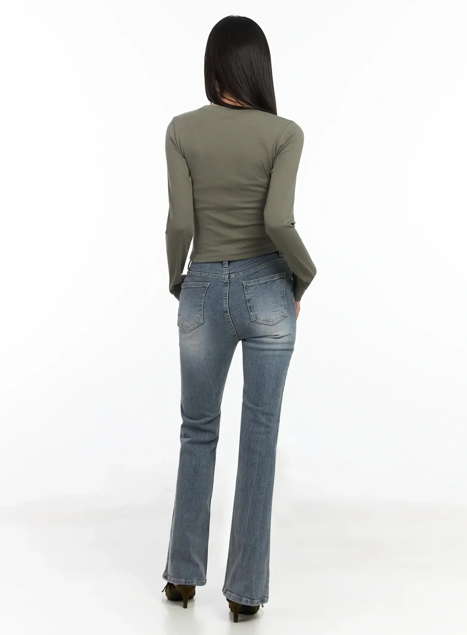 Slim Fit Long Sleeve Crop Top IM523 - Image 11