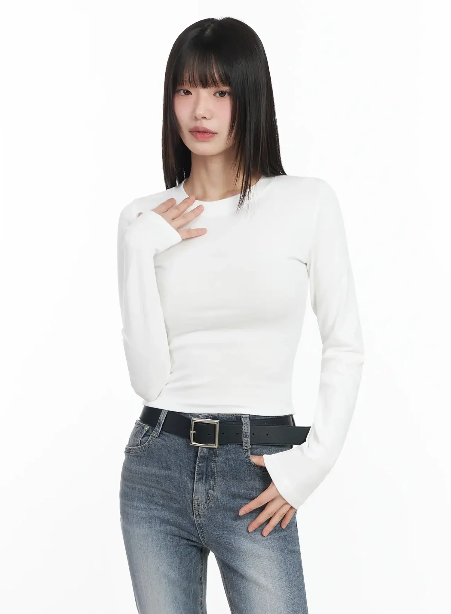 Slim Fit Long Sleeve Crop Top IM523 - Image 13