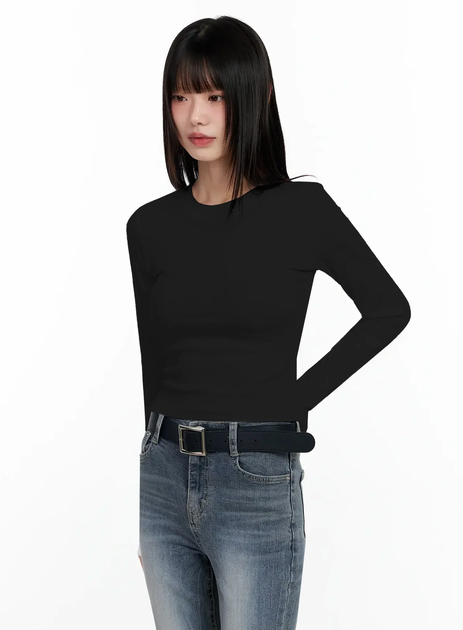 Slim Fit Long Sleeve Crop Top IM523 - Image 15
