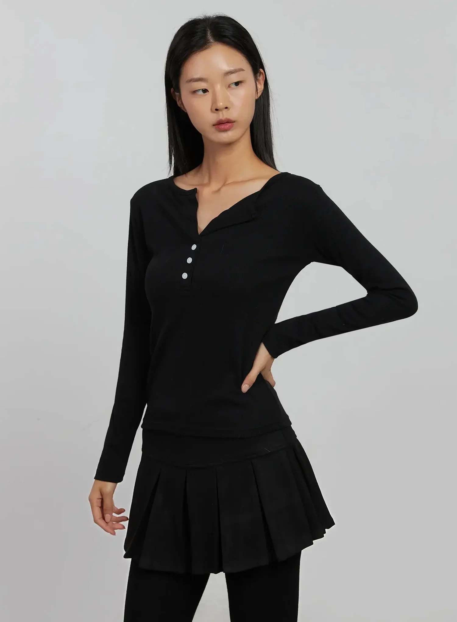 Slim Fit Ribbed Top IJ509 - Image 13